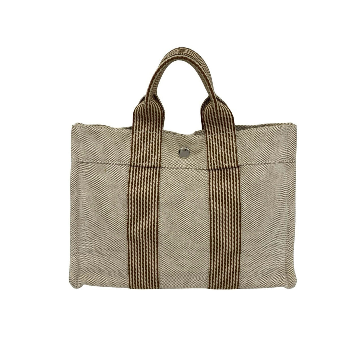 Hermes Beige Toile H Handbag Tote Bag (Pre-Owned)
