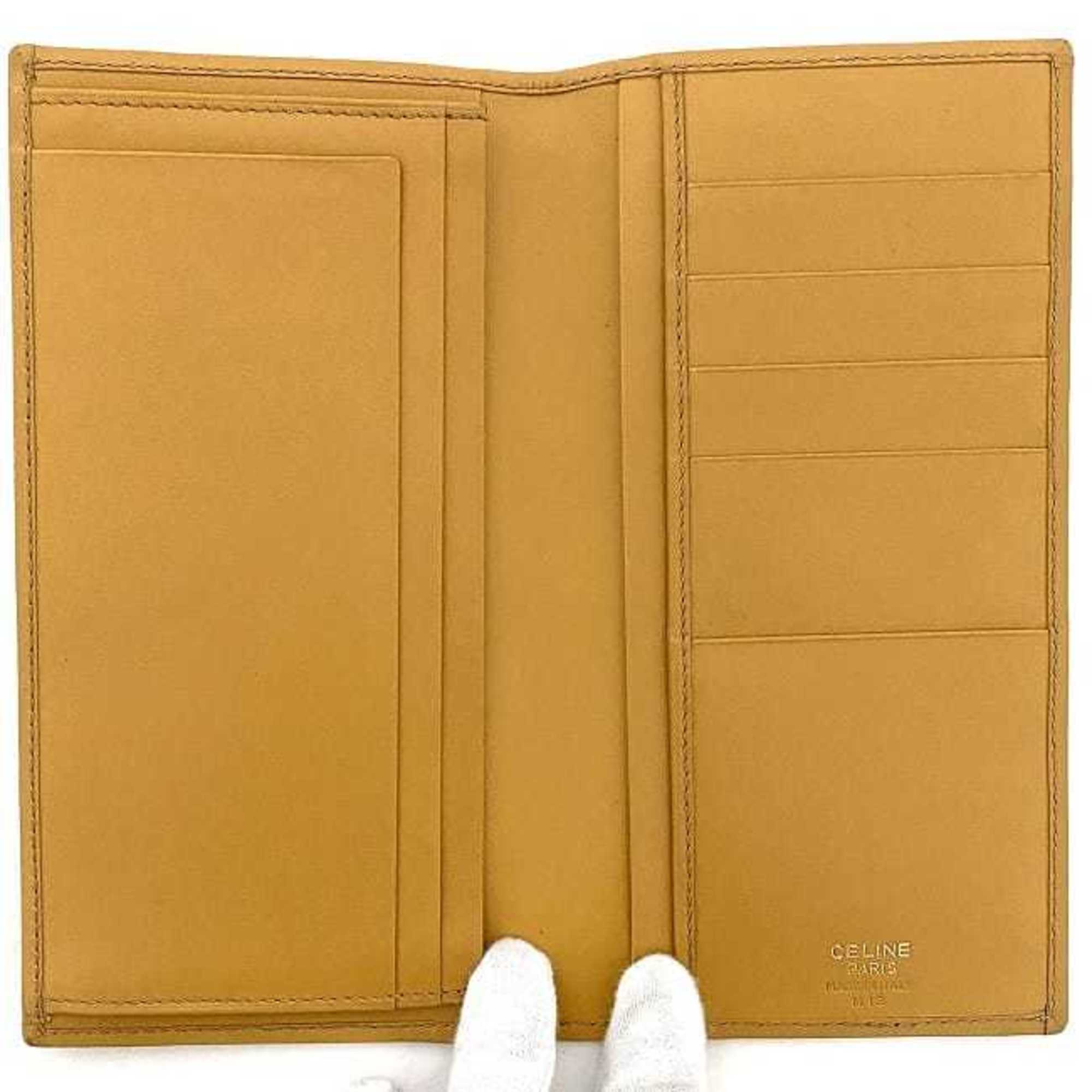 Celine Beige Brown Pvc Leather Long Wallet (Bi-Fold) (Pre-Owned)