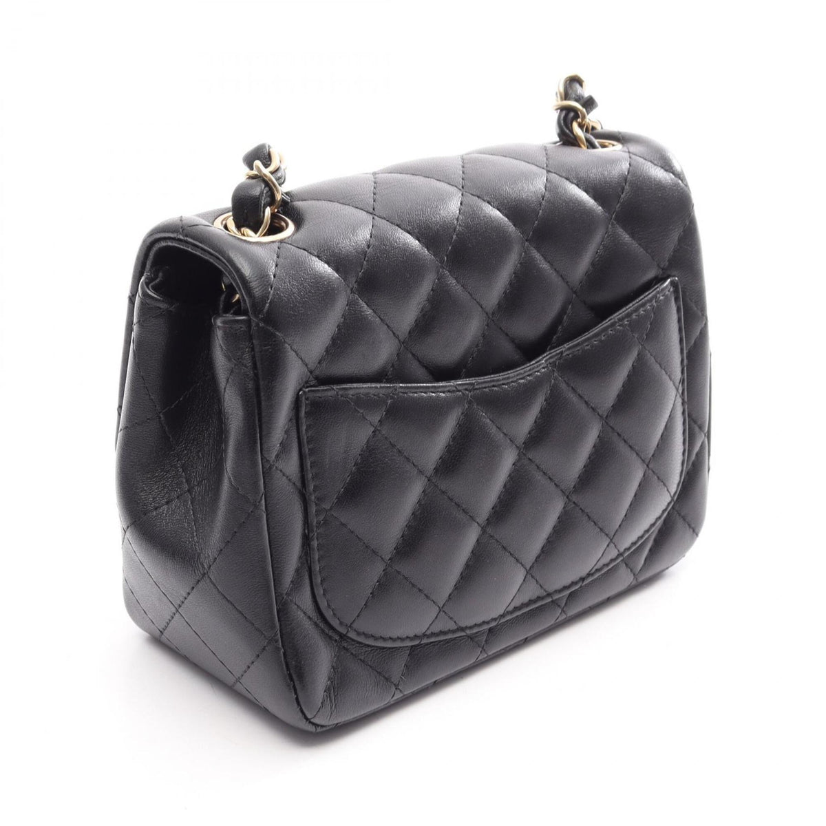 Chanel Black Leather Handbag Shoulder Bag (Pre-Owned)