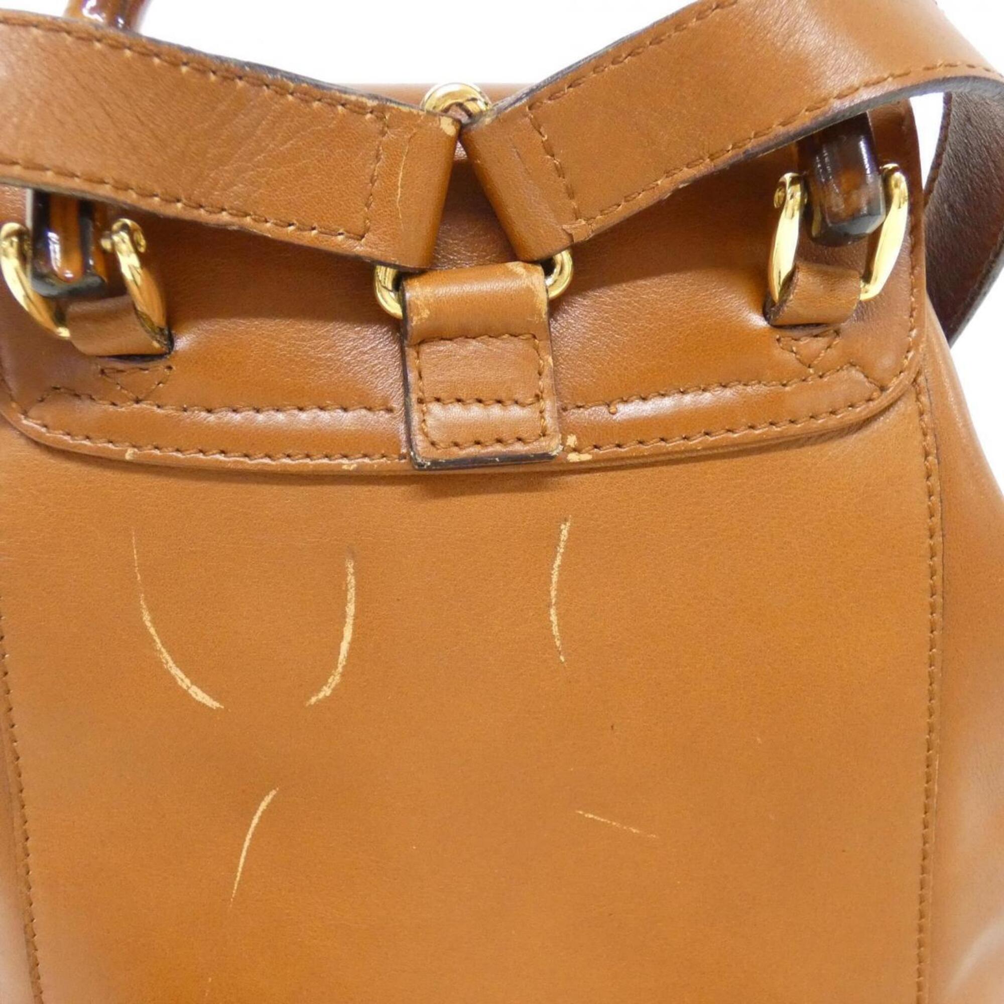 Gucci Light Brown Leather Backpack (Pre-Owned)