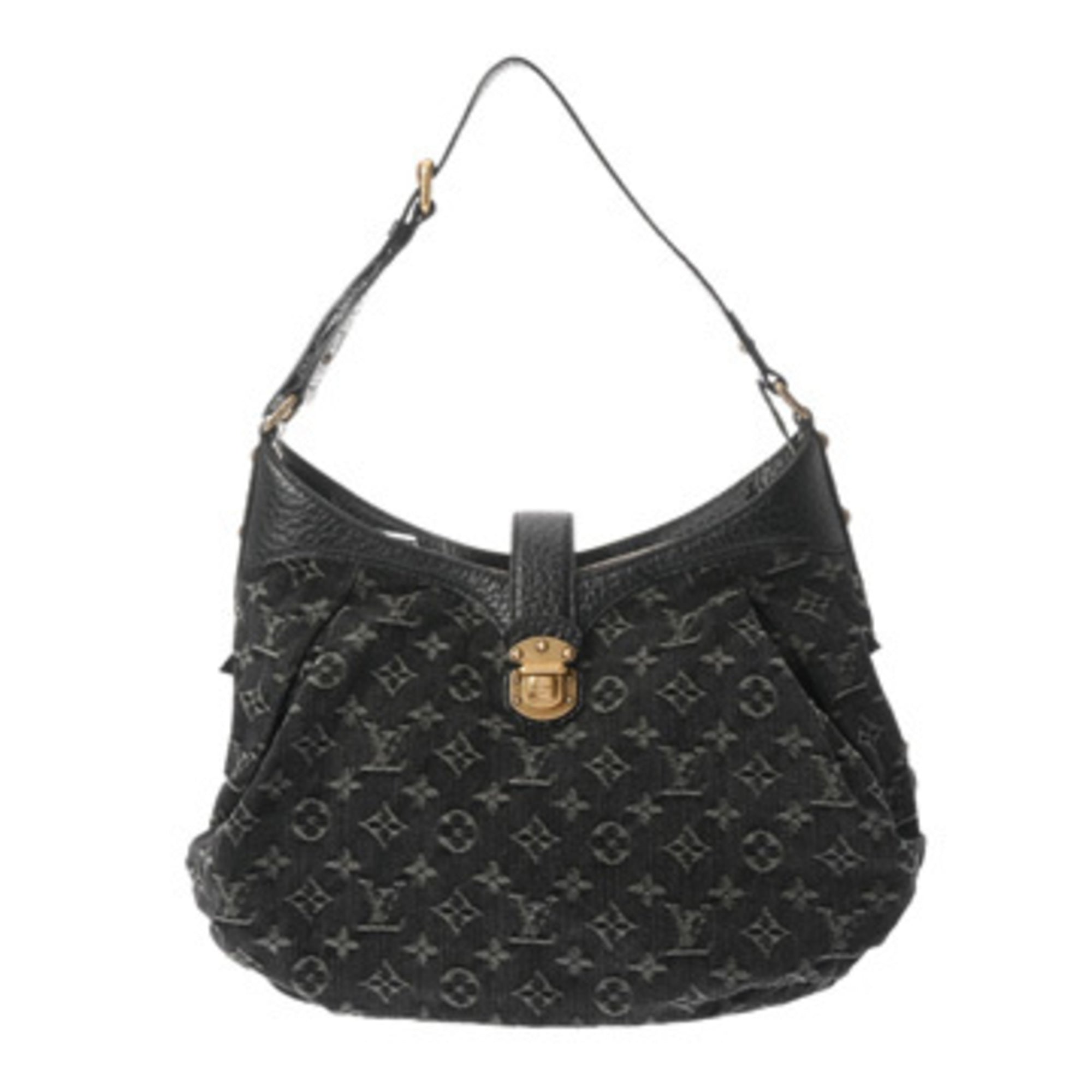 Louis Vuitton Noir Denim Handbag (Pre-Owned)