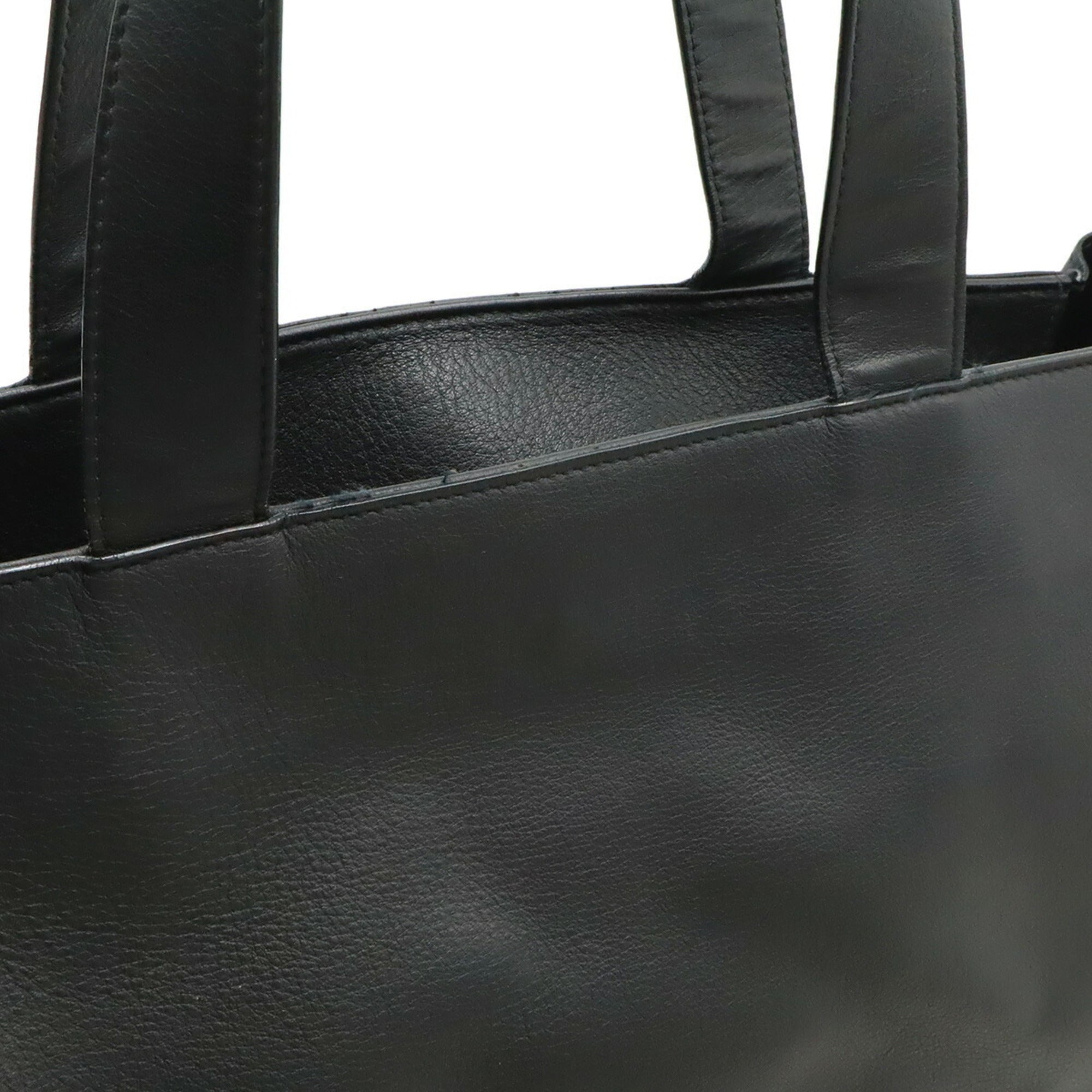 Balenciaga Black Leather Shoulder Bag Tote Bag (Pre-Owned)