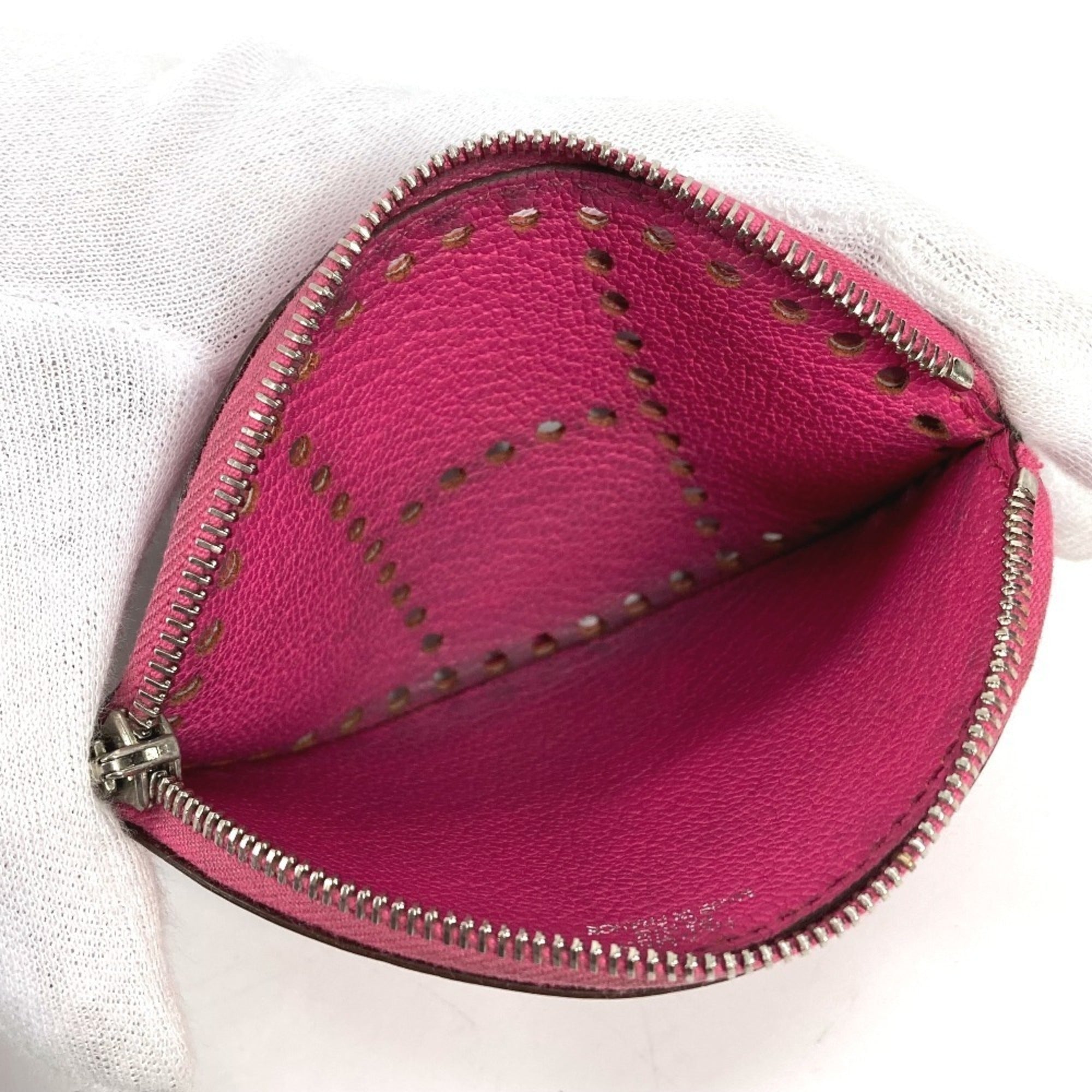 Hermes Pink Chevre Leather Coin Purse/Coin Case (Pre-Owned)