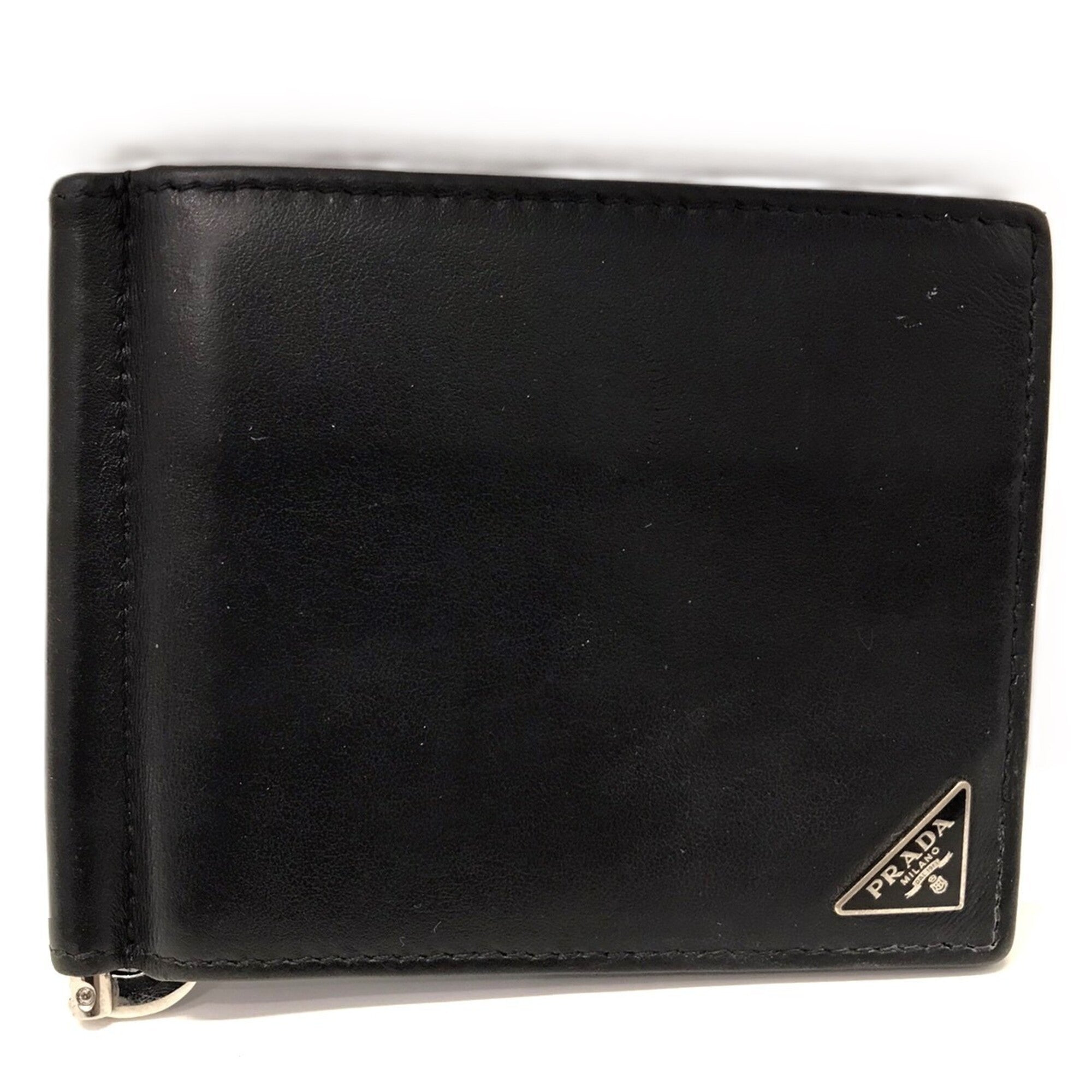 Prada Black Leather Money Clip (Pre-Owned)