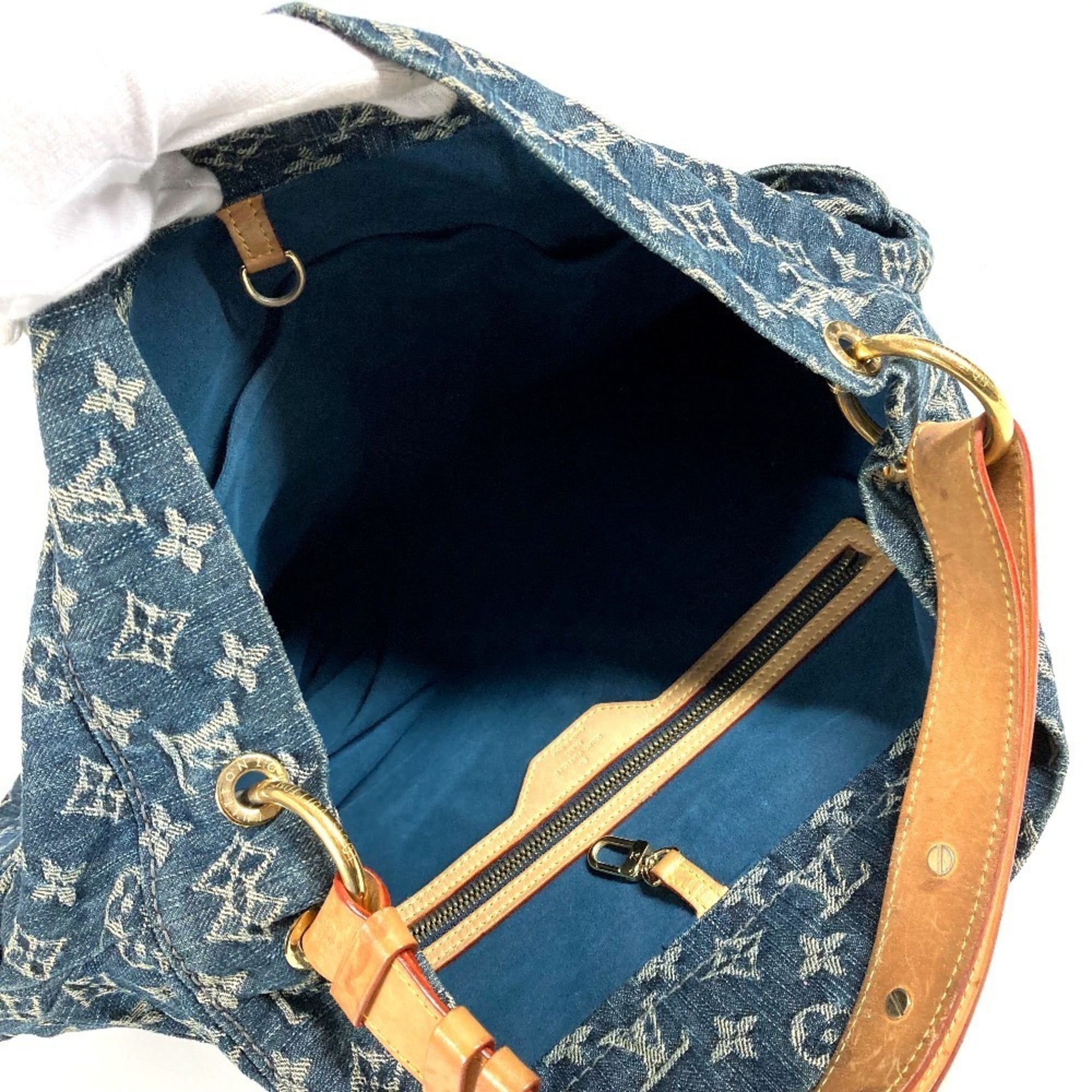 Louis Vuitton Monogram Denim Blue Monogram Denim Shoulder Bag Tote Bag (Pre-Owned)