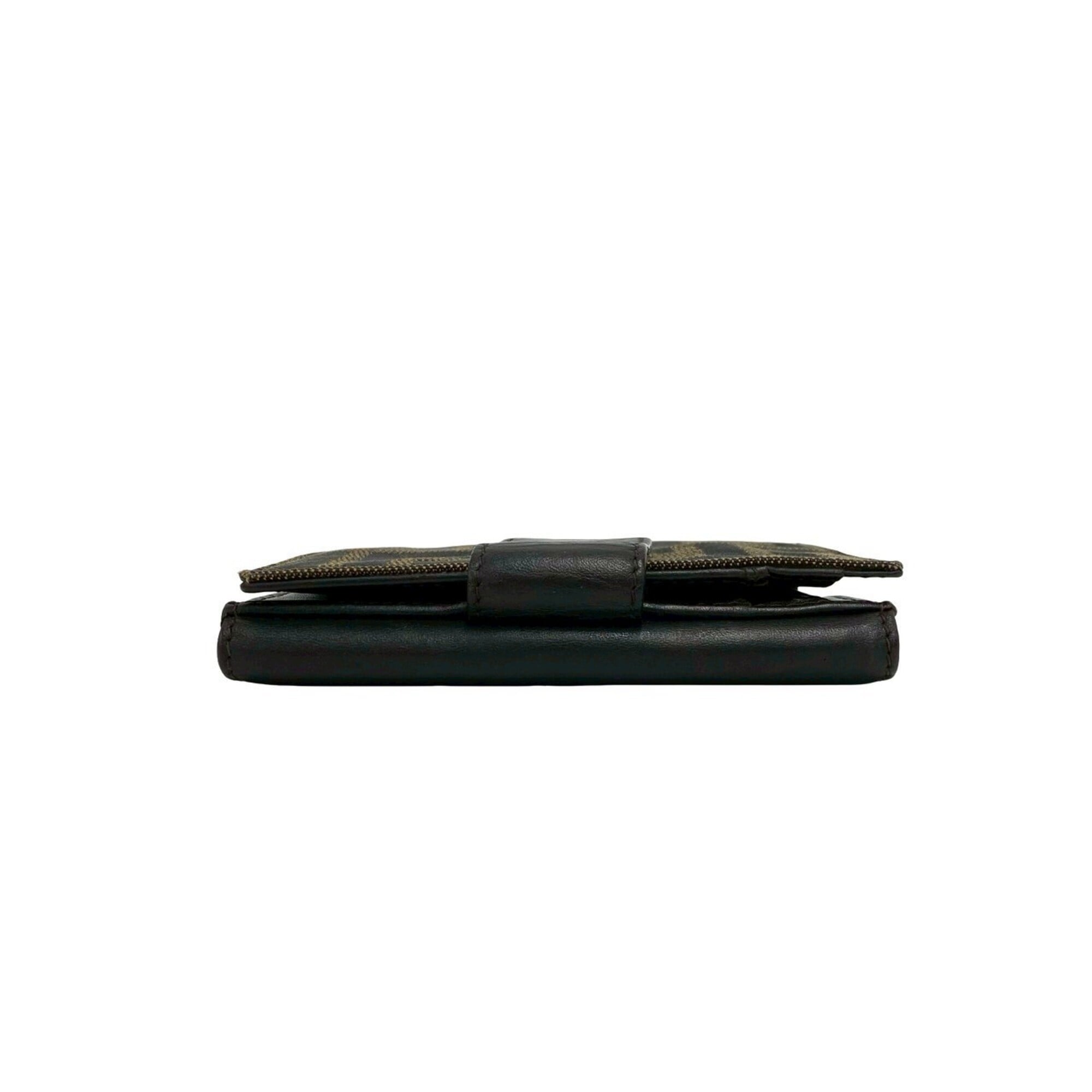 Fendi Black Brown Canvas Leather Wallet (Bi-Fold) (Pre-Owned)