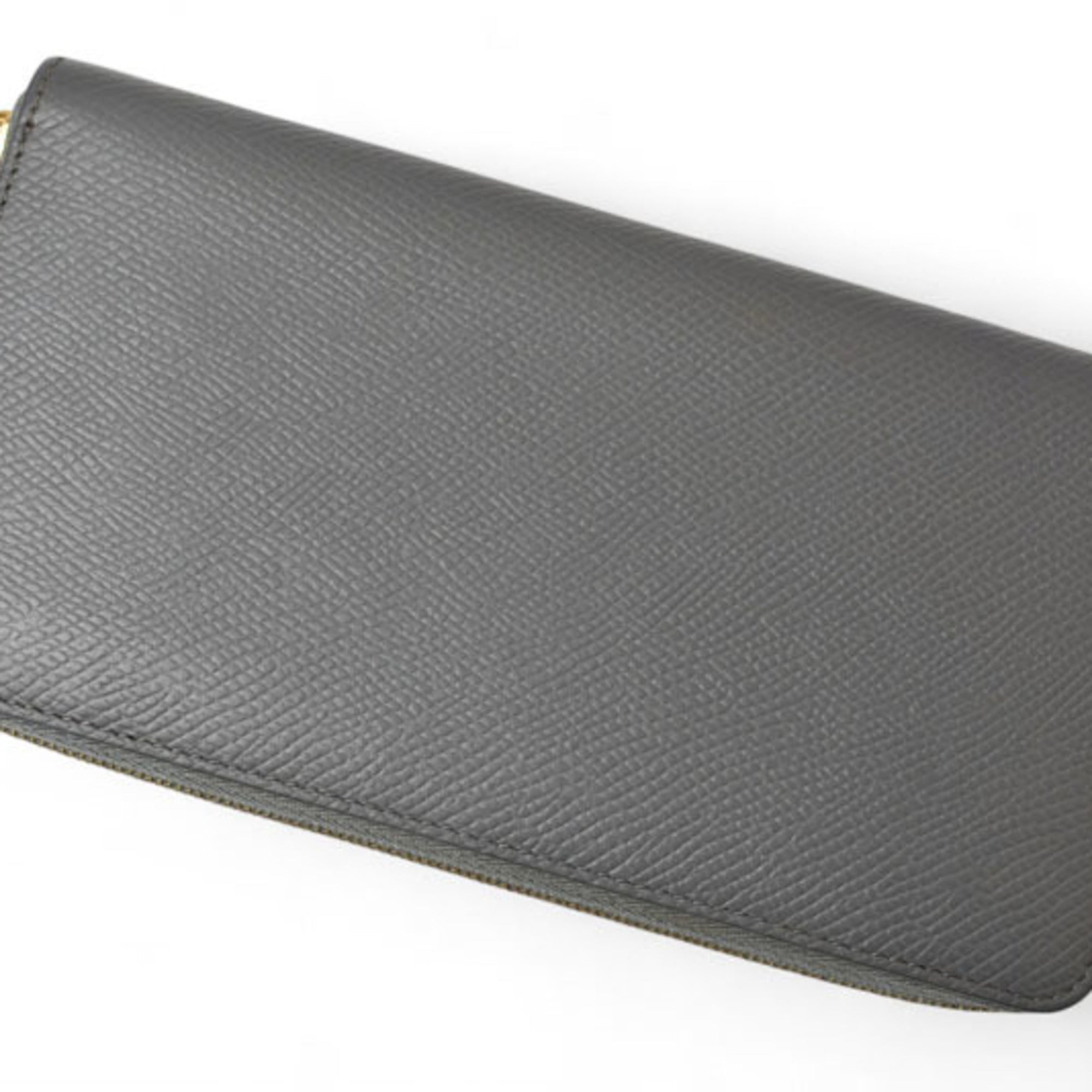 Celine Gray Leather Long Wallet (Bi-Fold) (Pre-Owned)