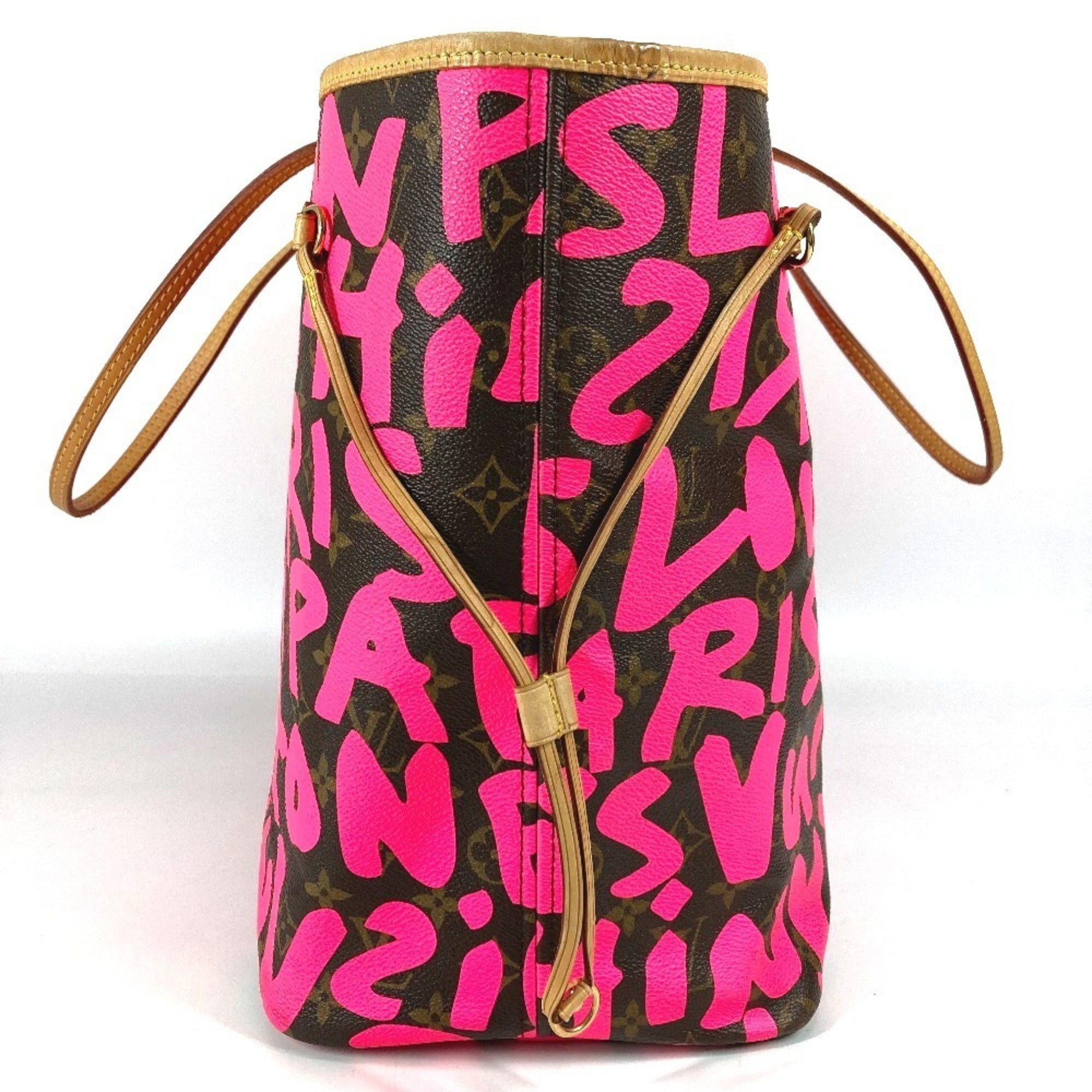 Louis Vuitton Fuchsia Pink Galle Pink Monogram Graffiti Shoulder Bag Tote Bag (Pre-Owned)