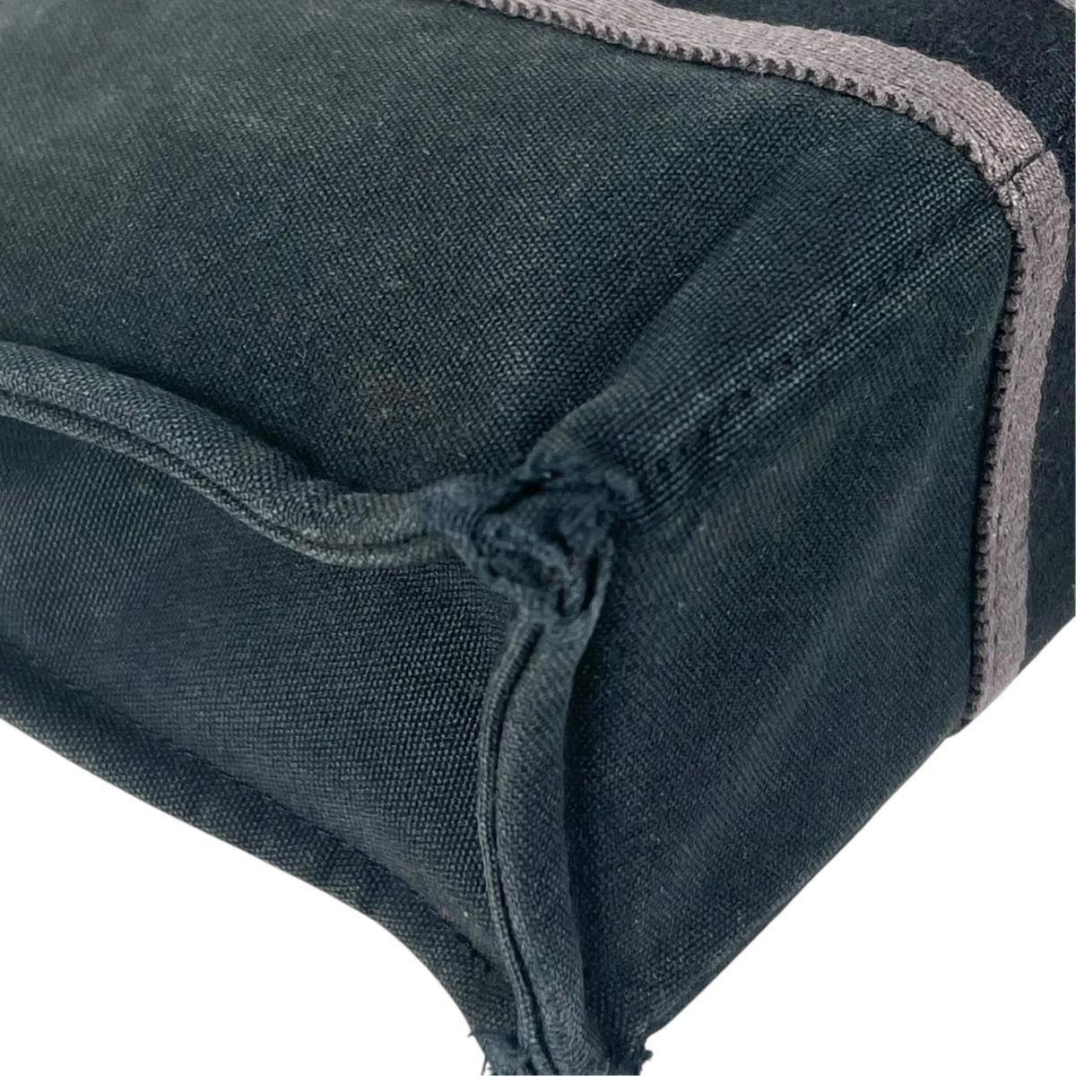 Hermes Black Canvas Handbag Tote Bag (Pre-Owned)