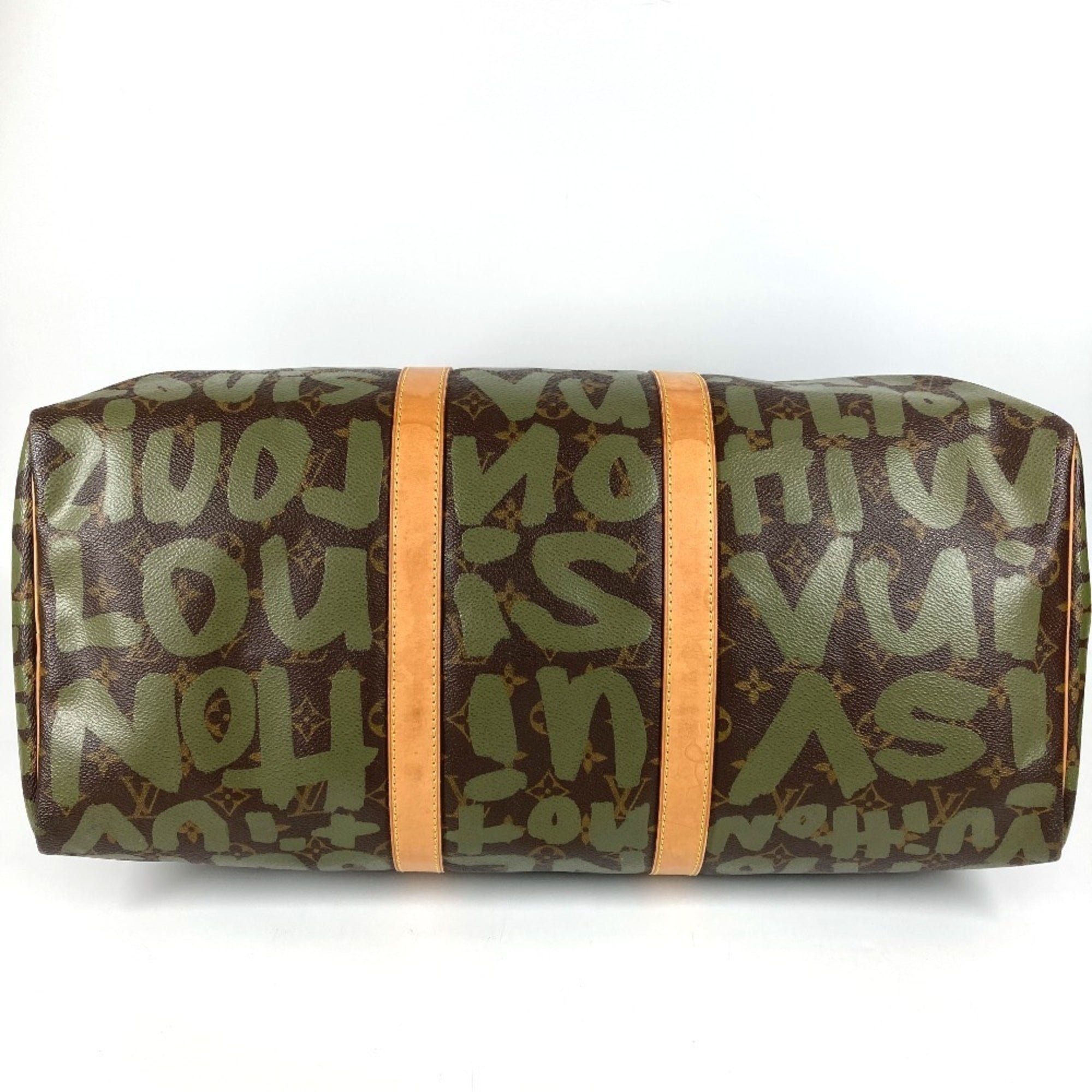 Louis Vuitton Monogram Graffiti Brown Khaki Monogram Graffiti Boston Bag Handbag (Pre-Owned)