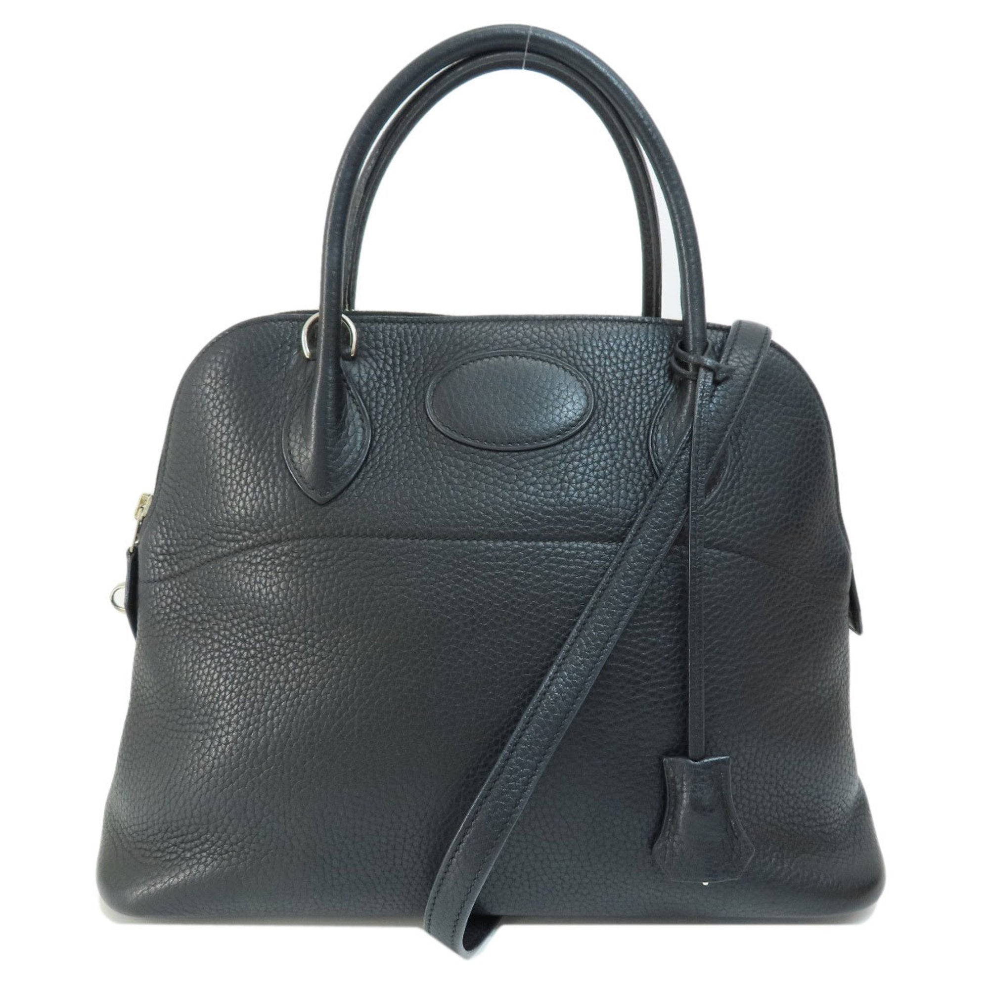Hermes Black Taurillon Clemence Leather Handbag (Pre-Owned)