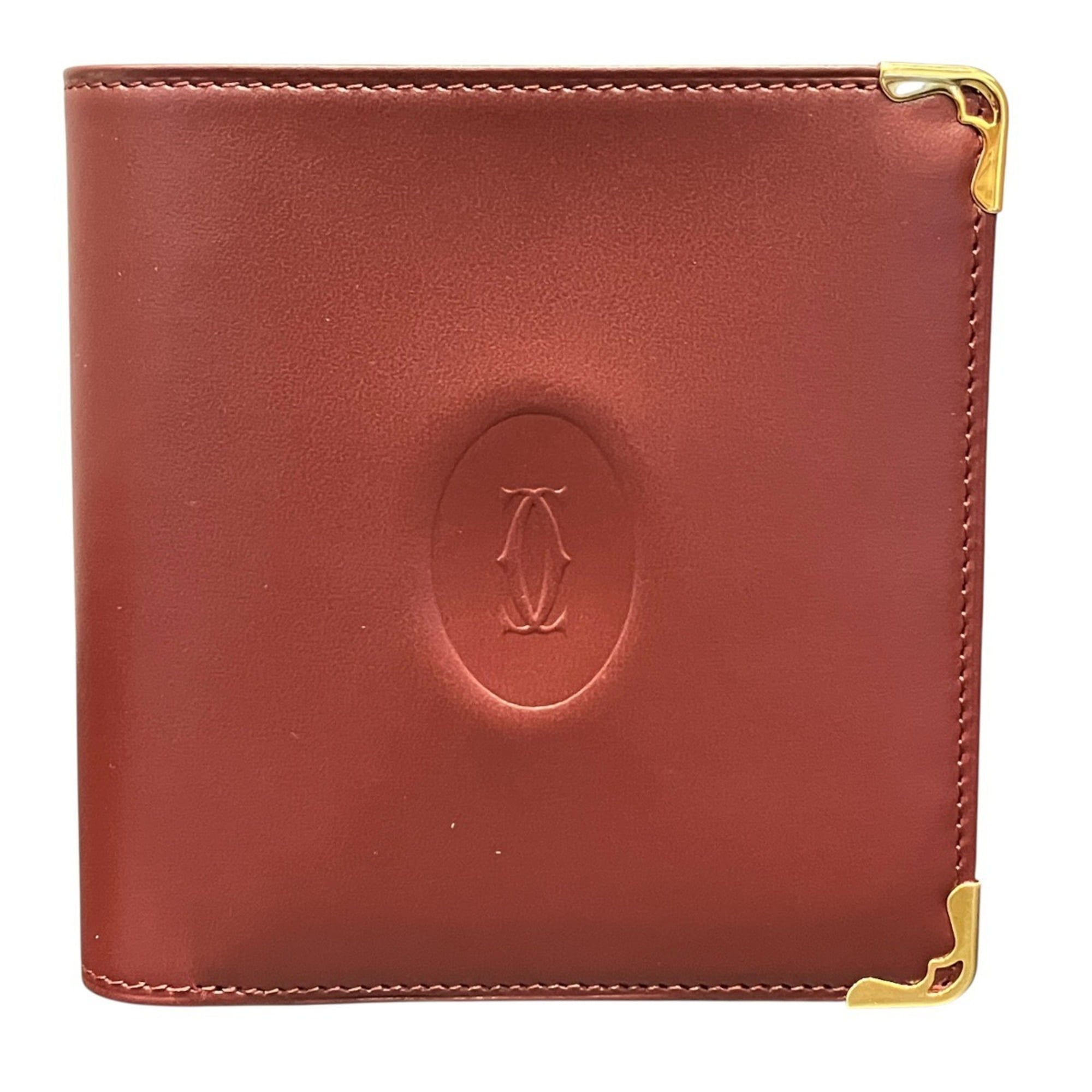 Cartier Must Red Color Leather Wallet (Bi-Fold) (Pre-Owned)
