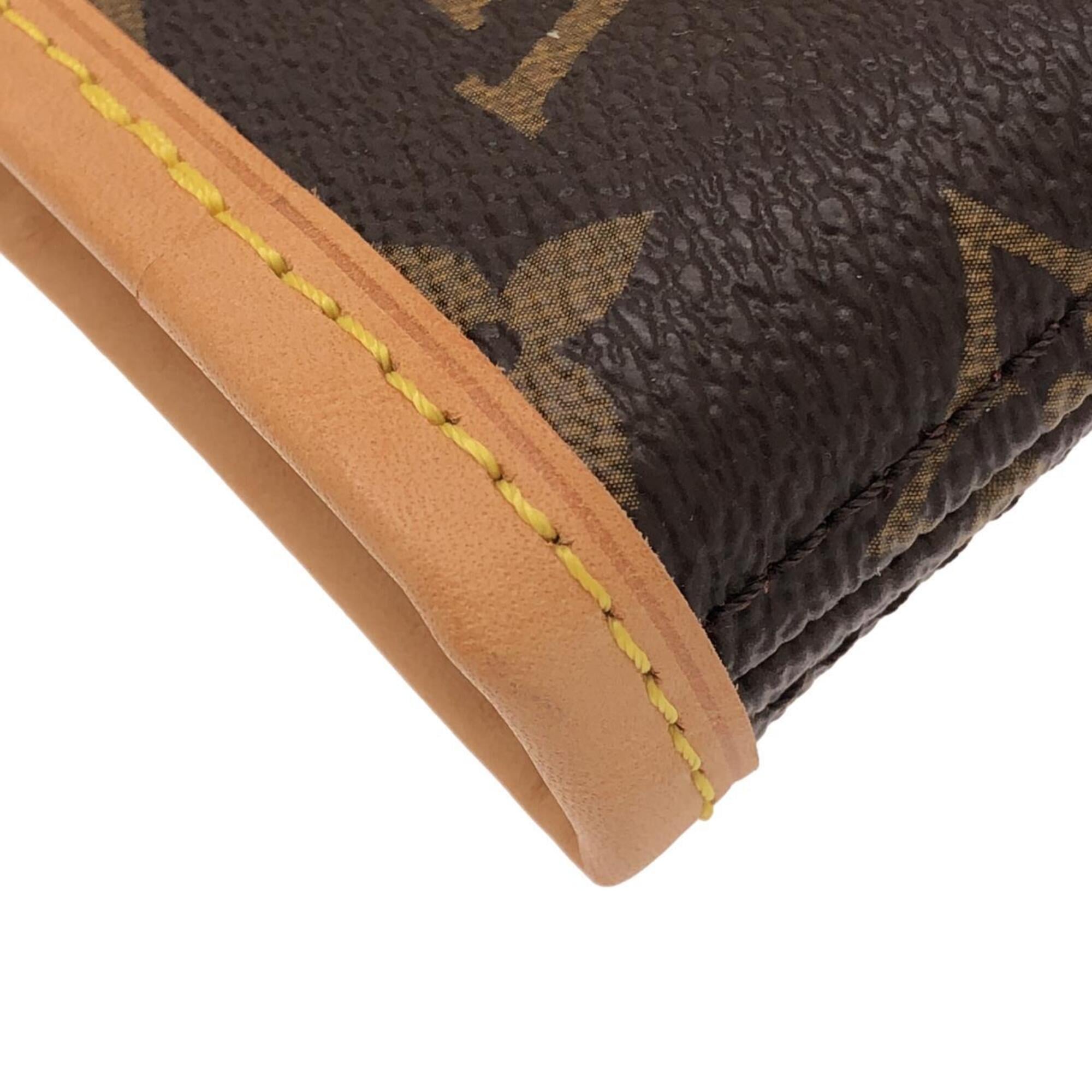 Louis Vuitton Fuchsia Marron Coated Canvas Handbag Pouch (Pre-Owned)