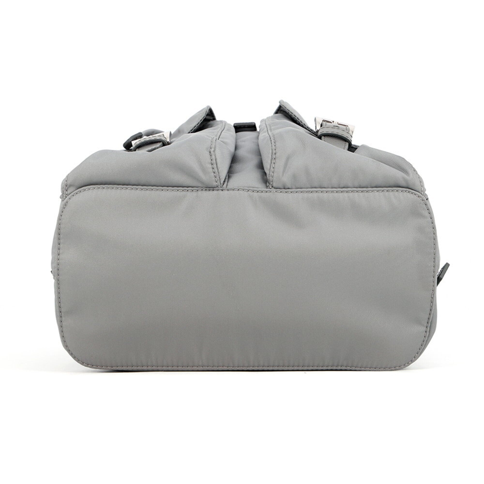 Prada Gray Nylon Leather Handbag (Pre-Owned)
