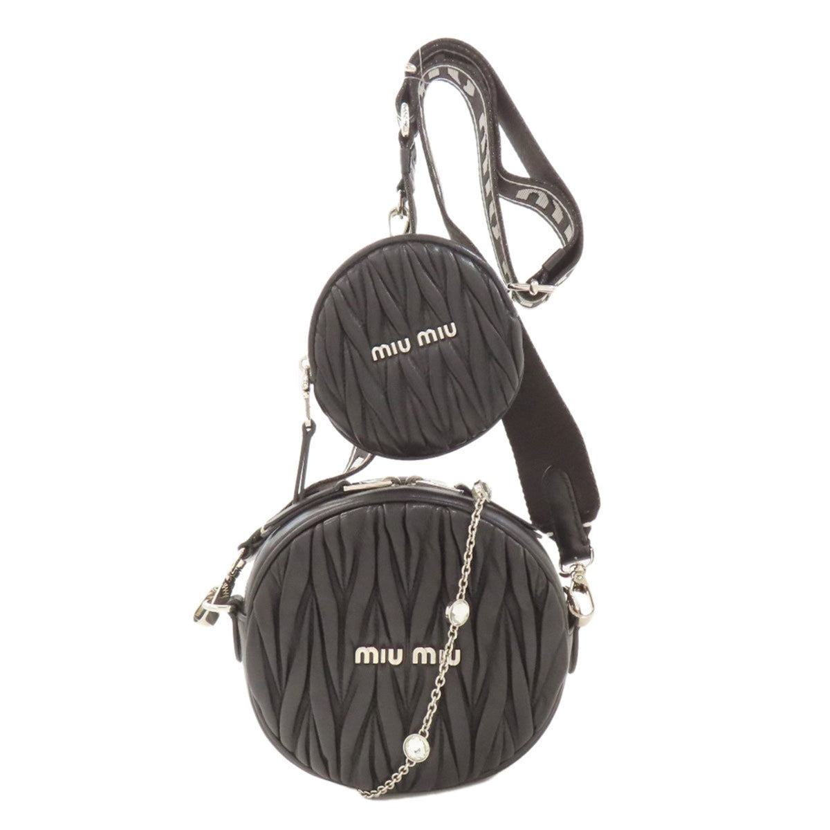 Miu Miu Black Leather Pouch Shoulder Bag (Pre-Owned)