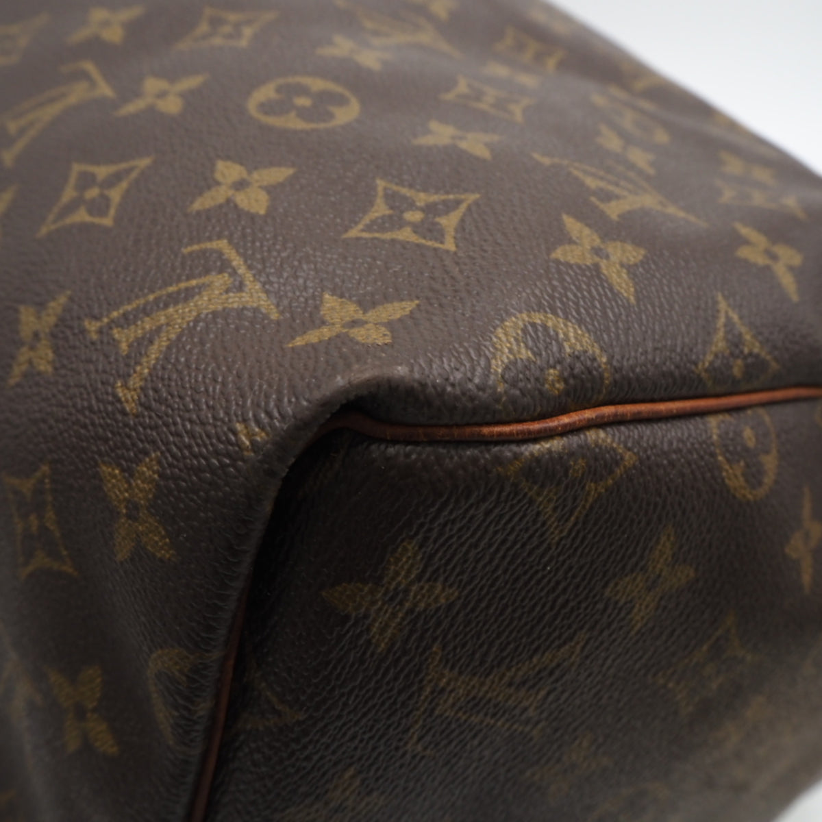 Louis Vuitton Monogram Beige Brown Coated Canvas Leather Boston Bag (Pre-Owned)