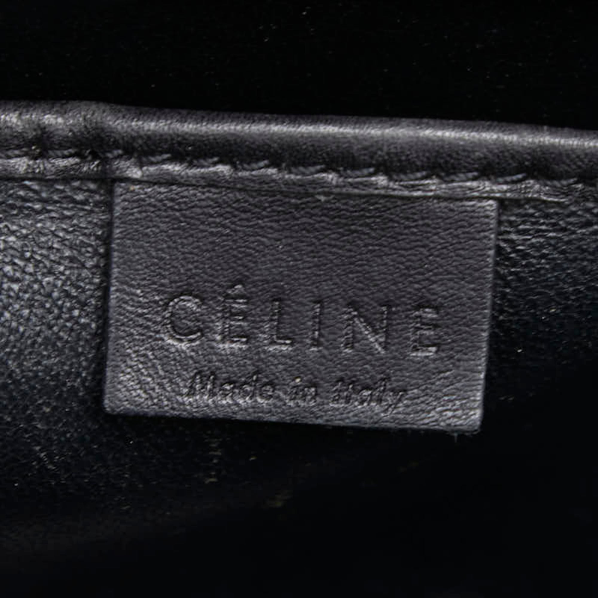 Celine Beige Black Navy Suede Leather Handbag (Pre-Owned)