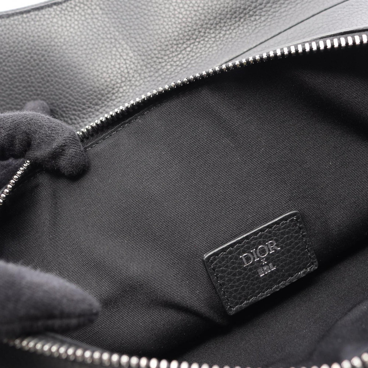 Christian Dior Black Leather Fanny Pack Handbag Saddle Bag (Pre-Owned)