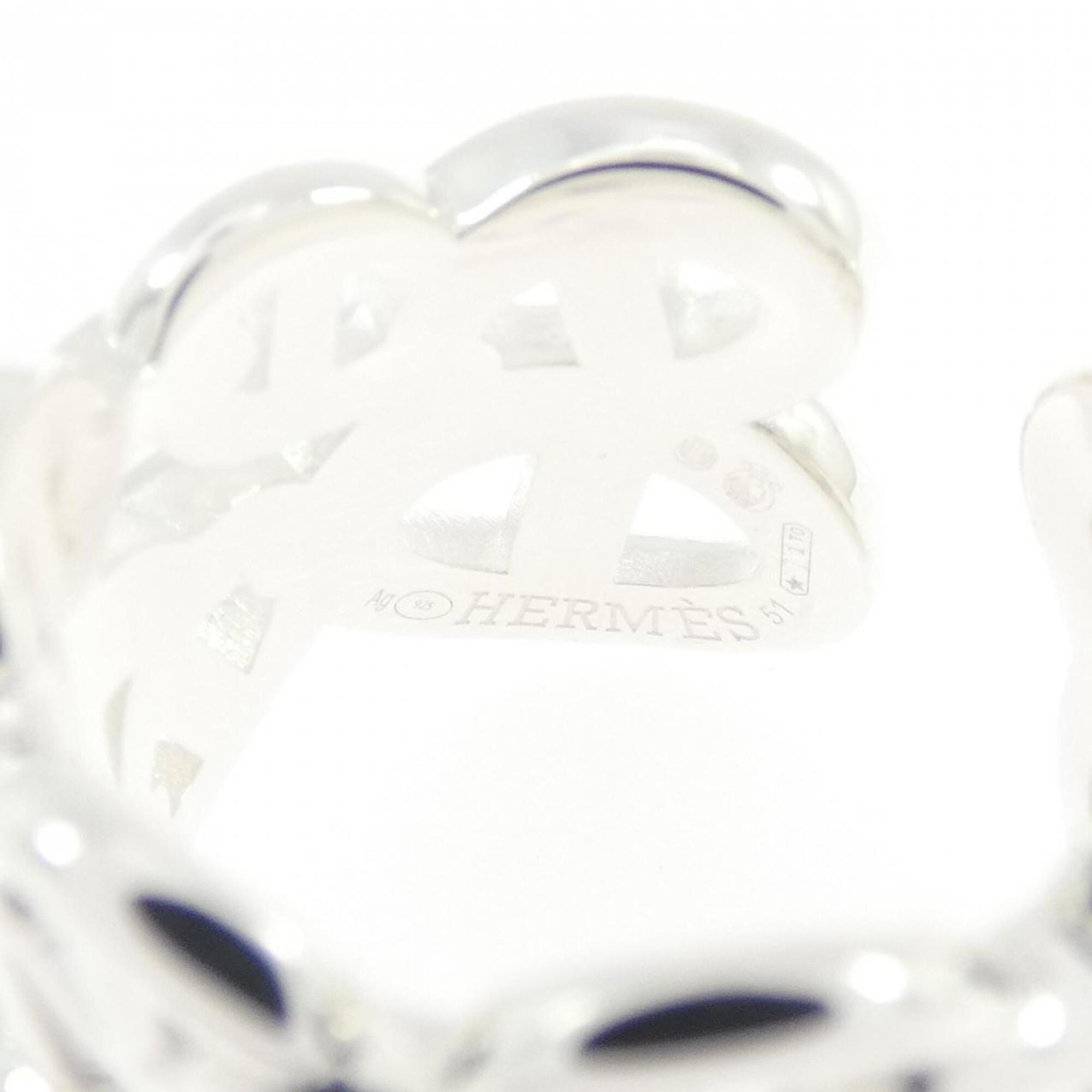Hermes Silver Silver 925 Band Ring (Pre-Owned)