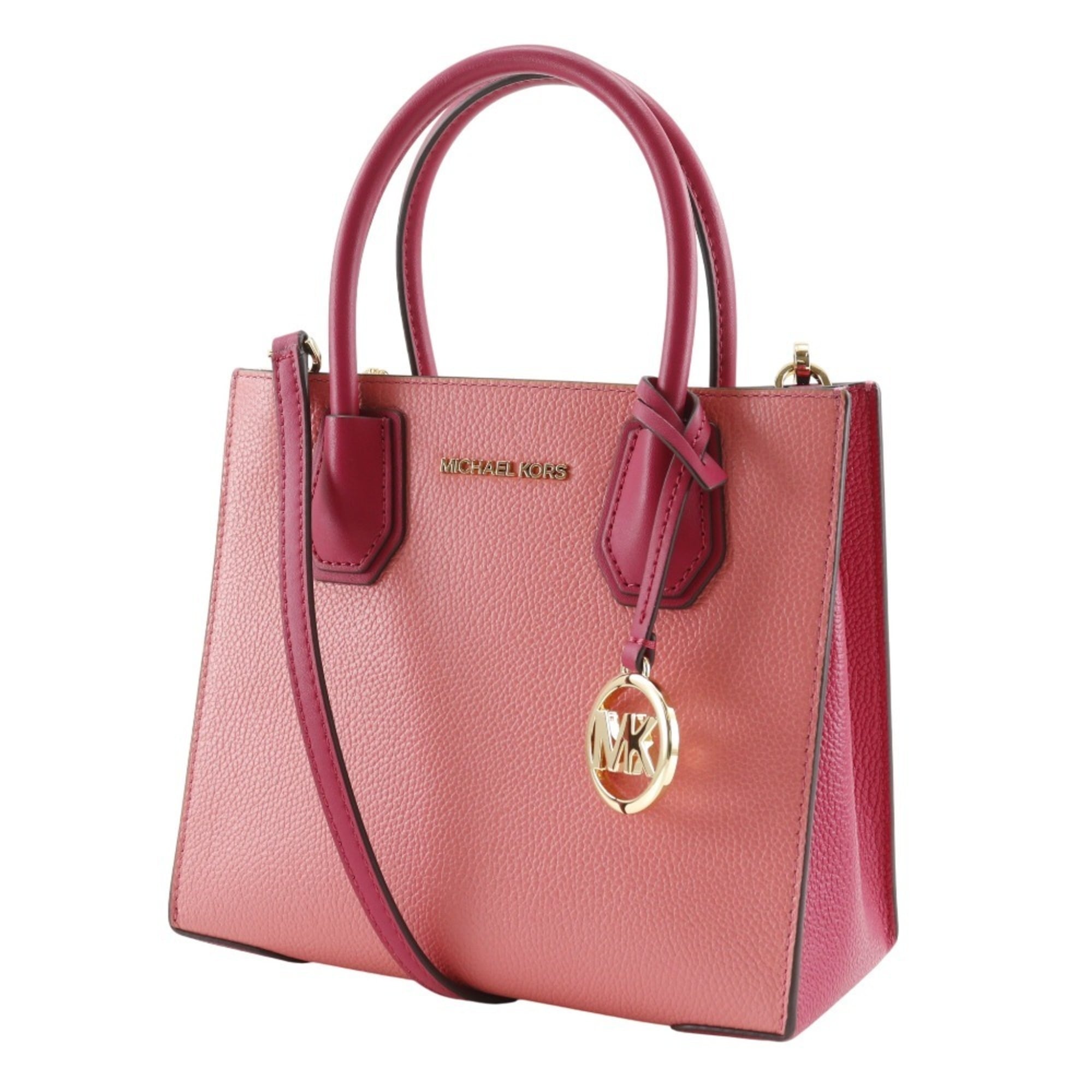 Michael Kors Pink Red Color Leather Handbag (Pre-Owned)