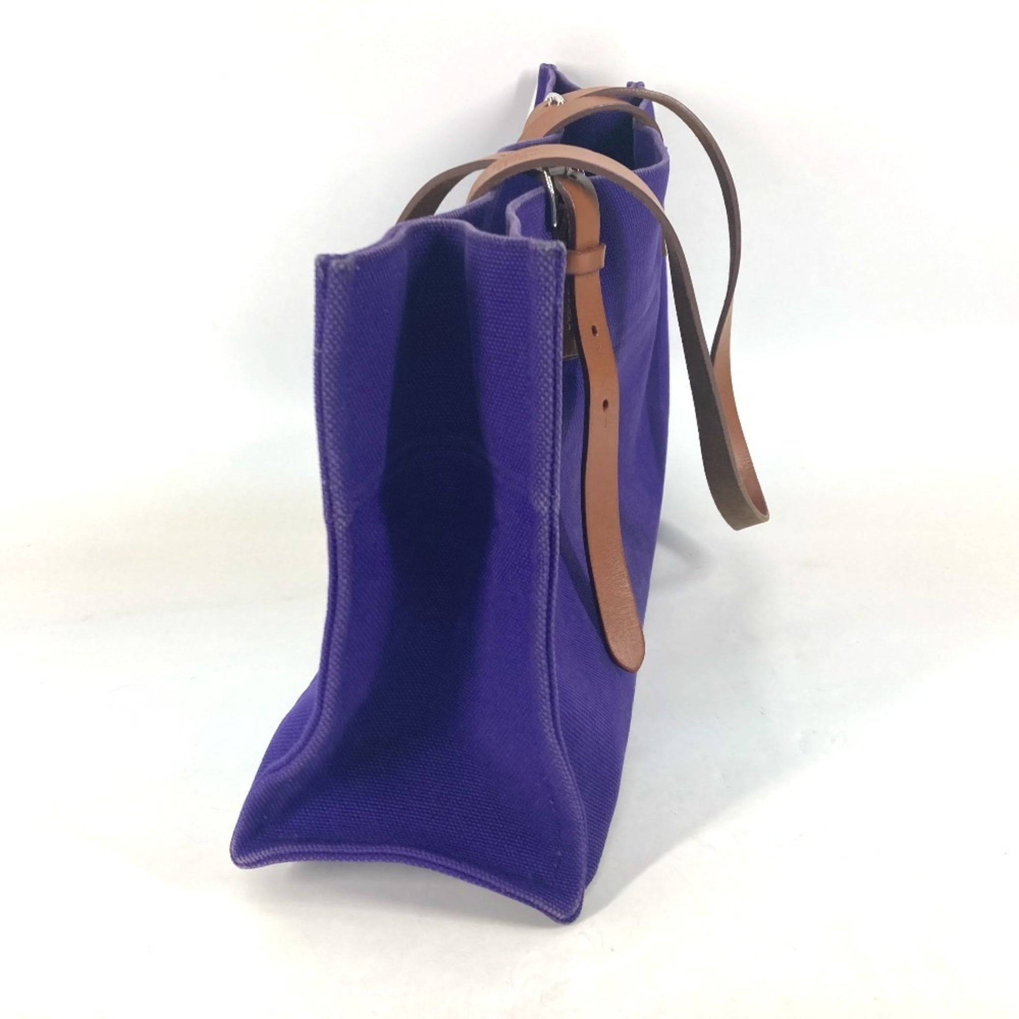 Hermes Purple Canvas Shoulder Bag Tote Bag (Pre-Owned)