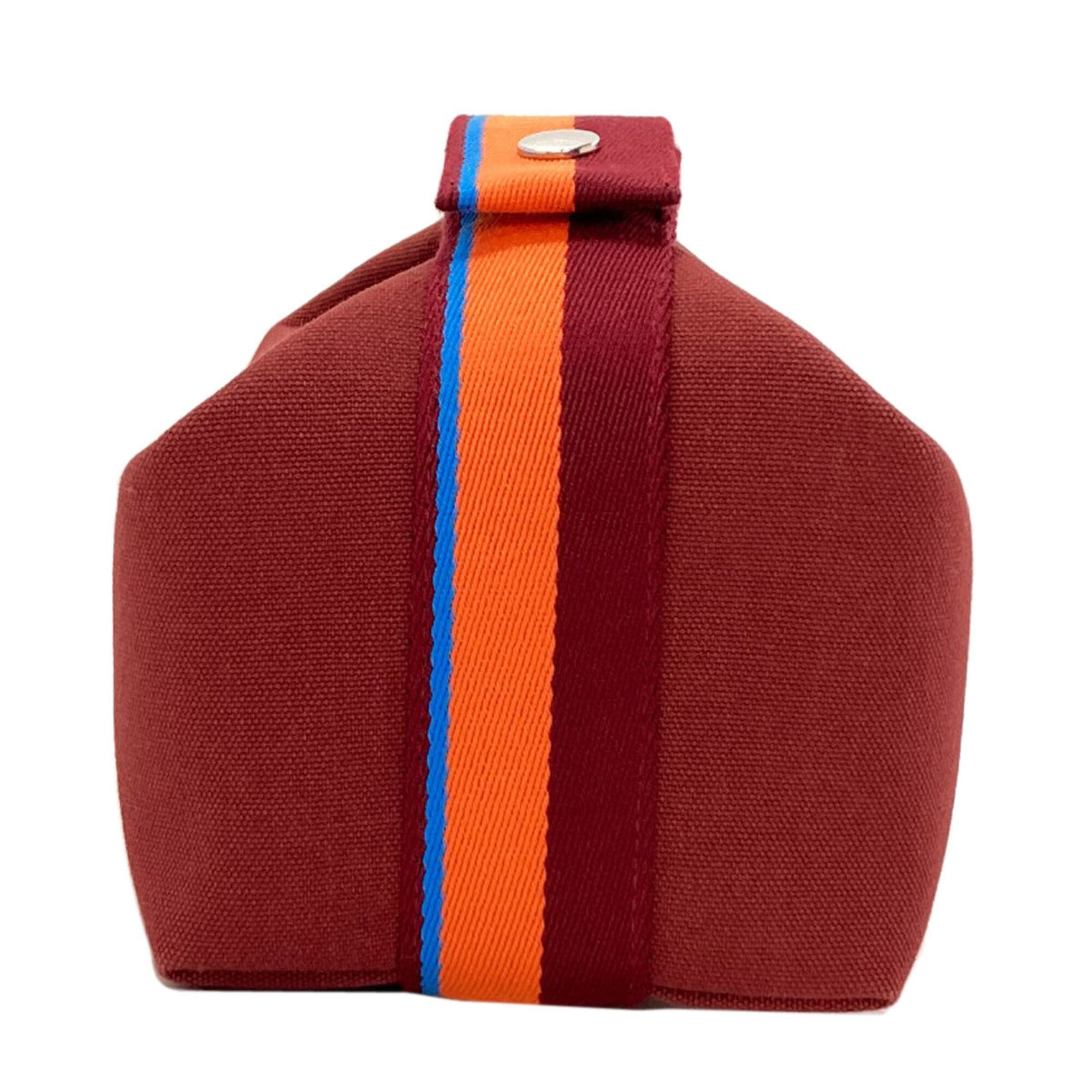 Hermes Red Color Canvas Handbag (Pre-Owned)