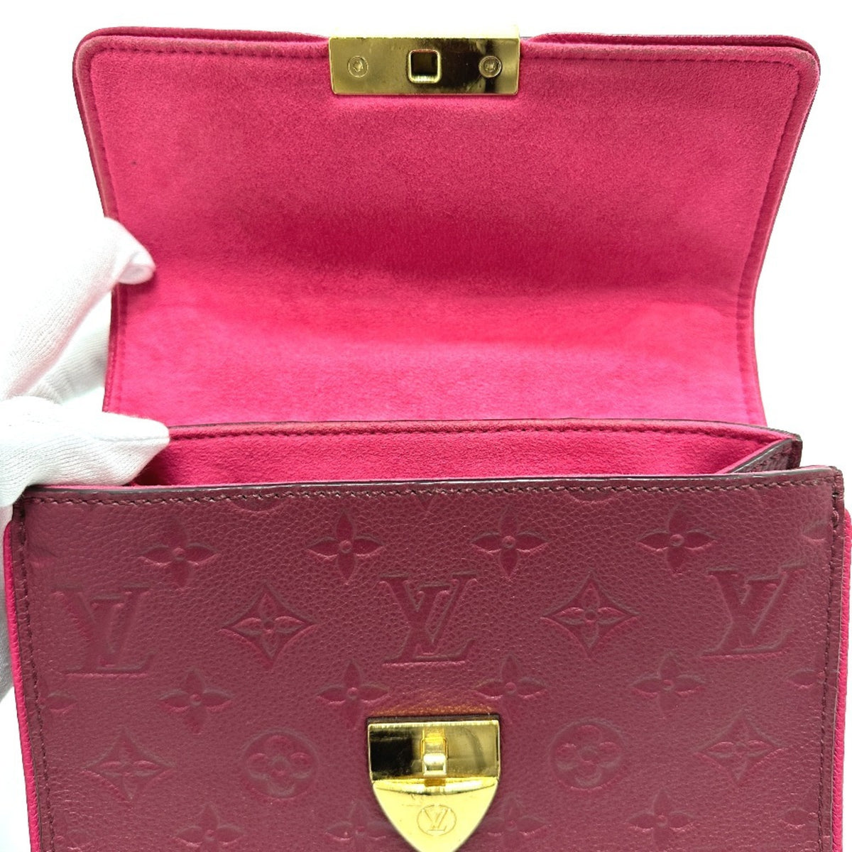Louis Vuitton Red Color Monogram Empreinte Pochette Shoulder Bag (Pre-Owned)
