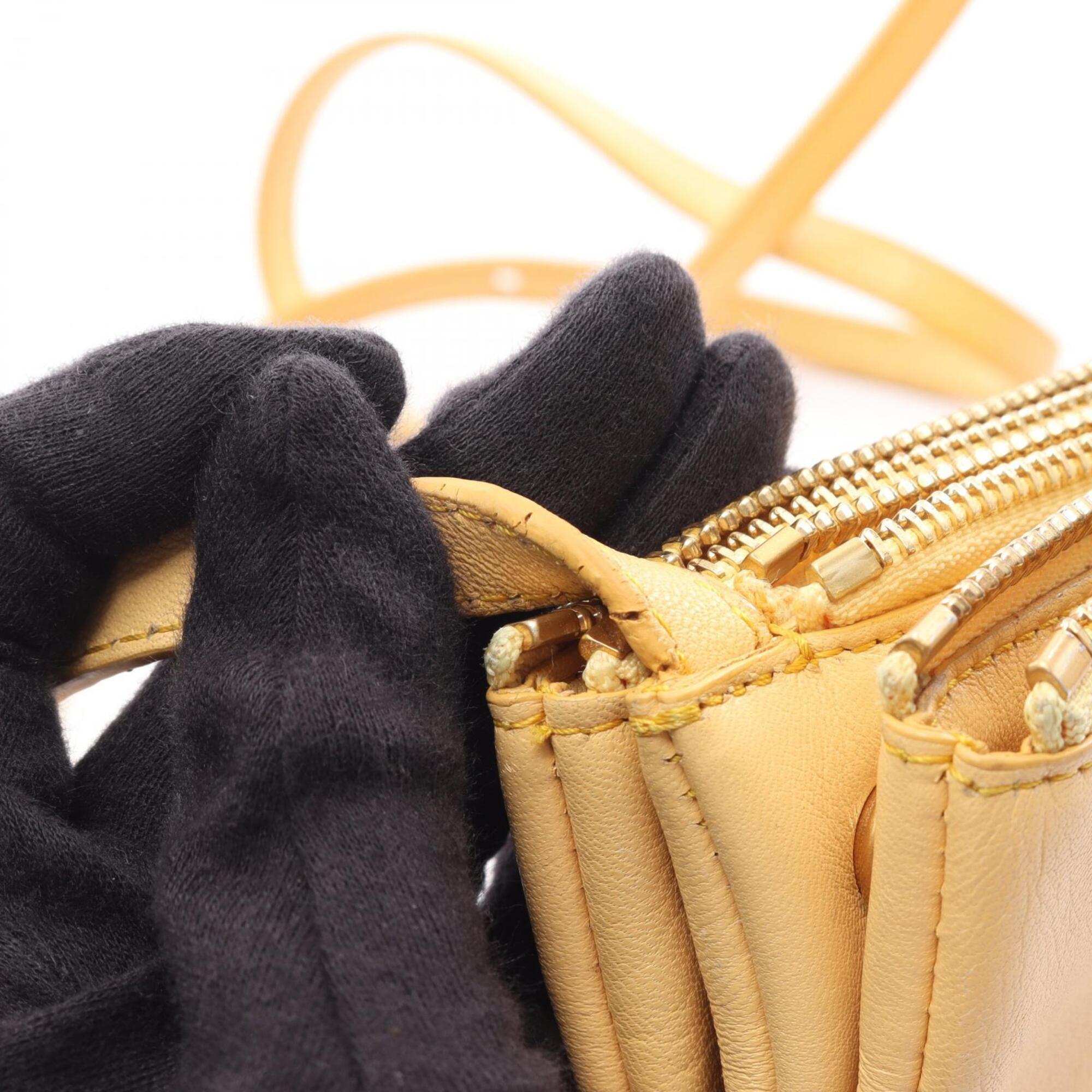 Celine Yellow Leather Handbag Shoulder Bag (Pre-Owned)