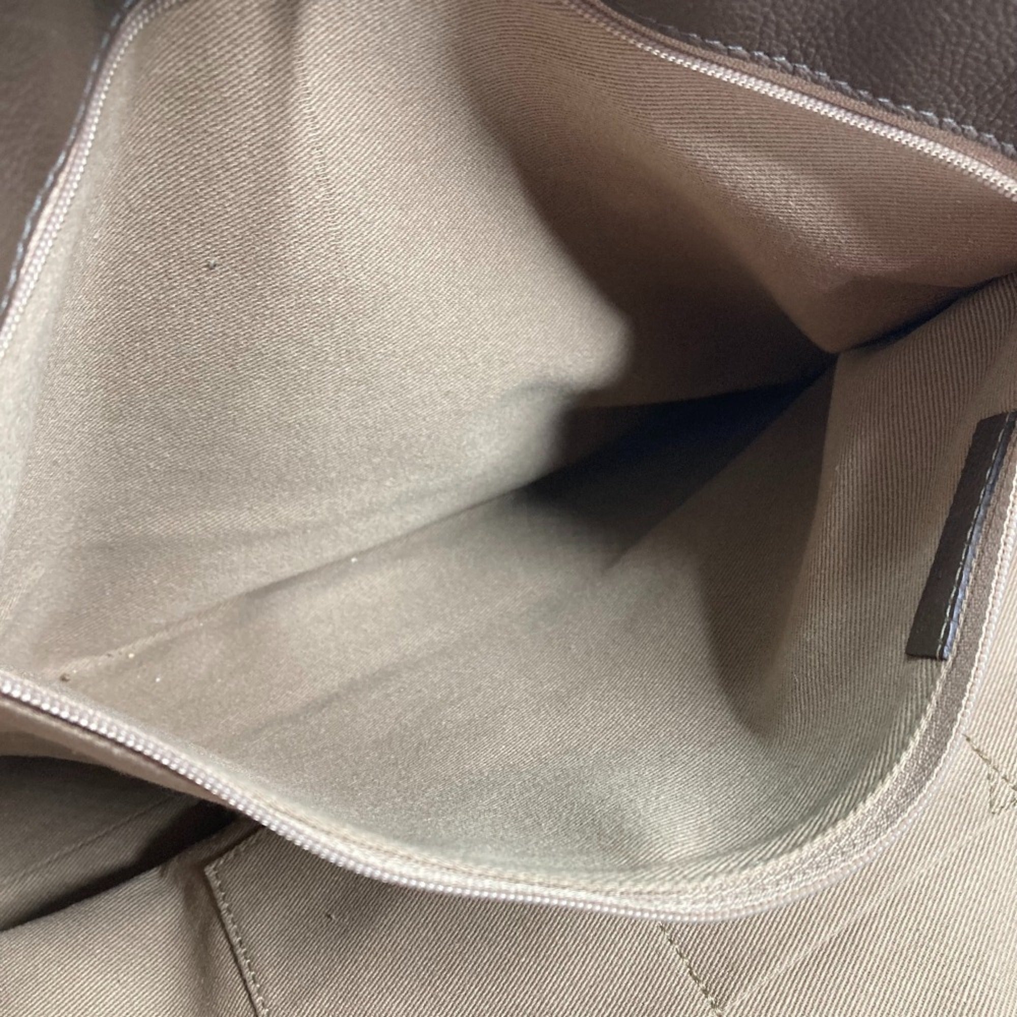 Cartier Beige Dark Brown Canvas Shoulder Bag Tote Bag (Pre-Owned)