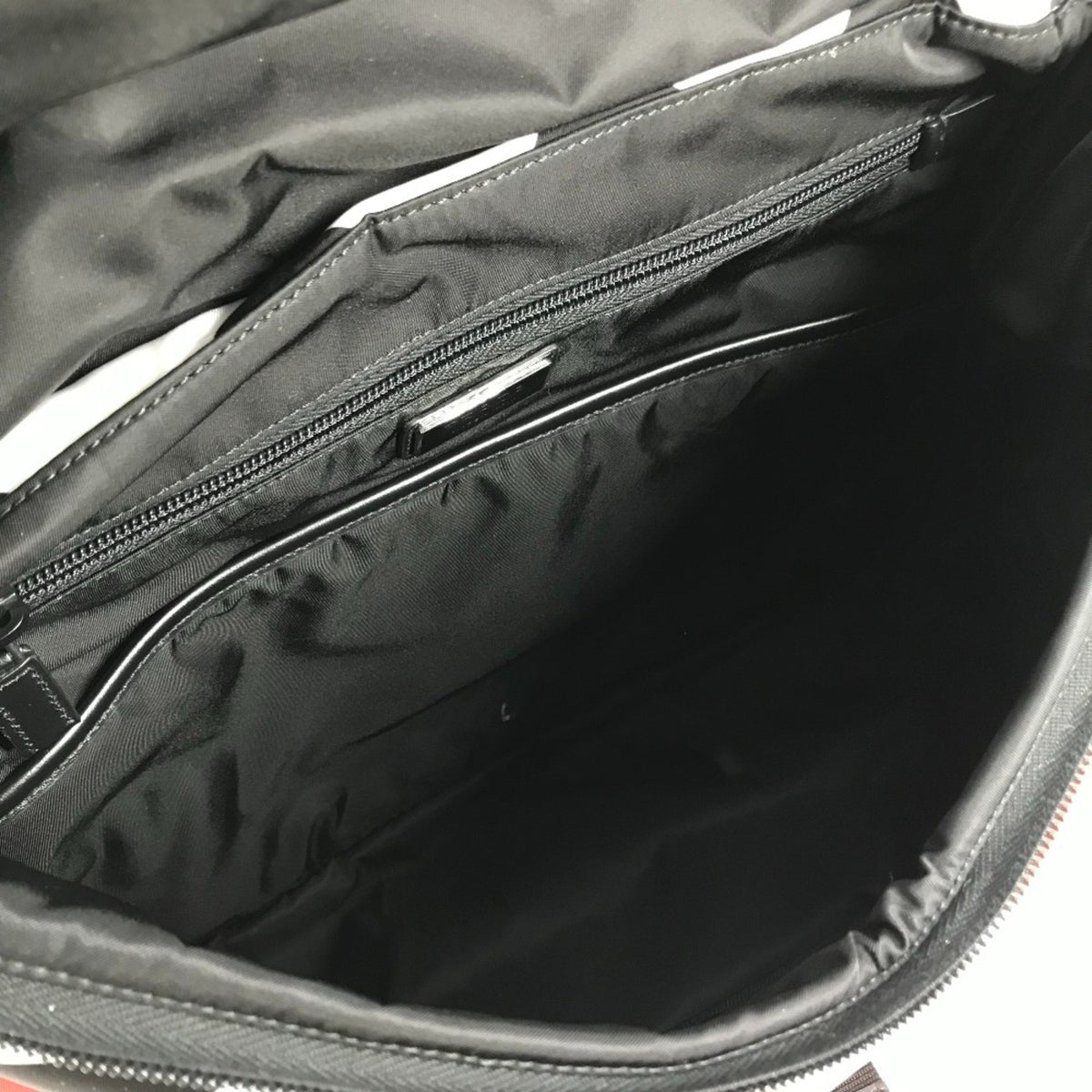 Prada Black Red Color White Nylon Backpack (Pre-Owned)