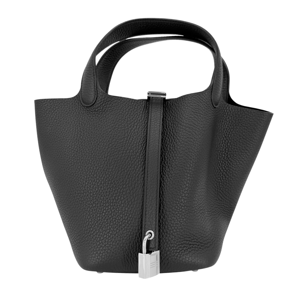 Hermes Black Leather Handbag (Pre-Owned)