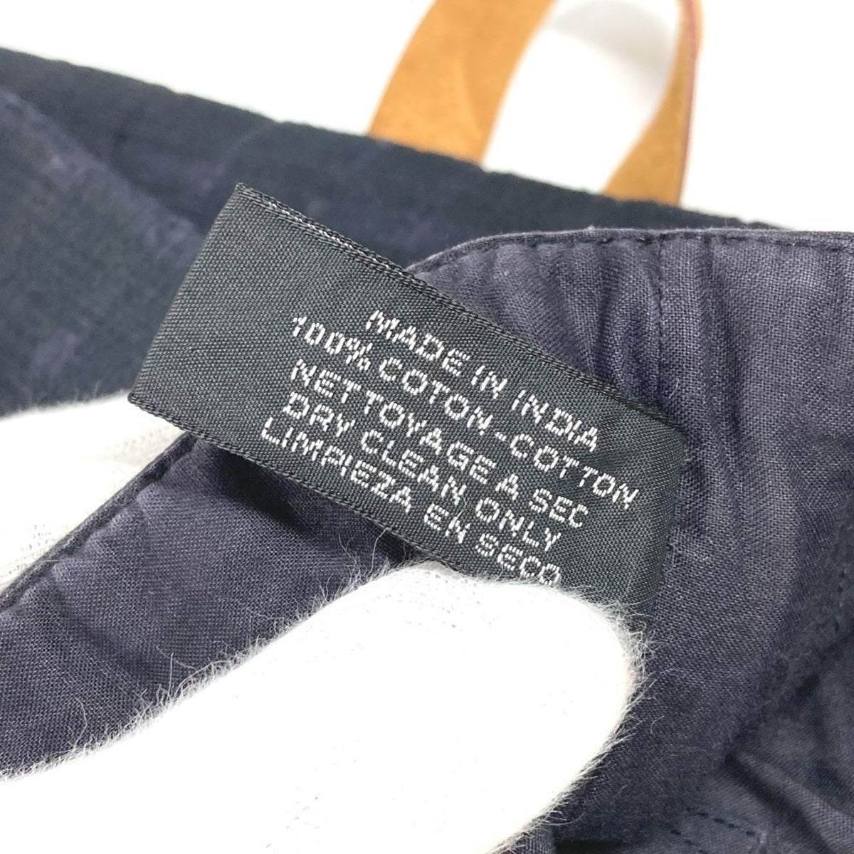 Hermes Navy Cotton Shoulder Bag Tote Bag (Pre-Owned)
