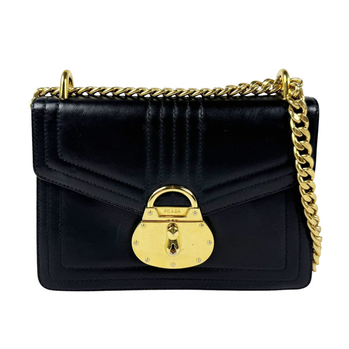 Prada Black Leather Shoulder Bag (Pre-Owned)