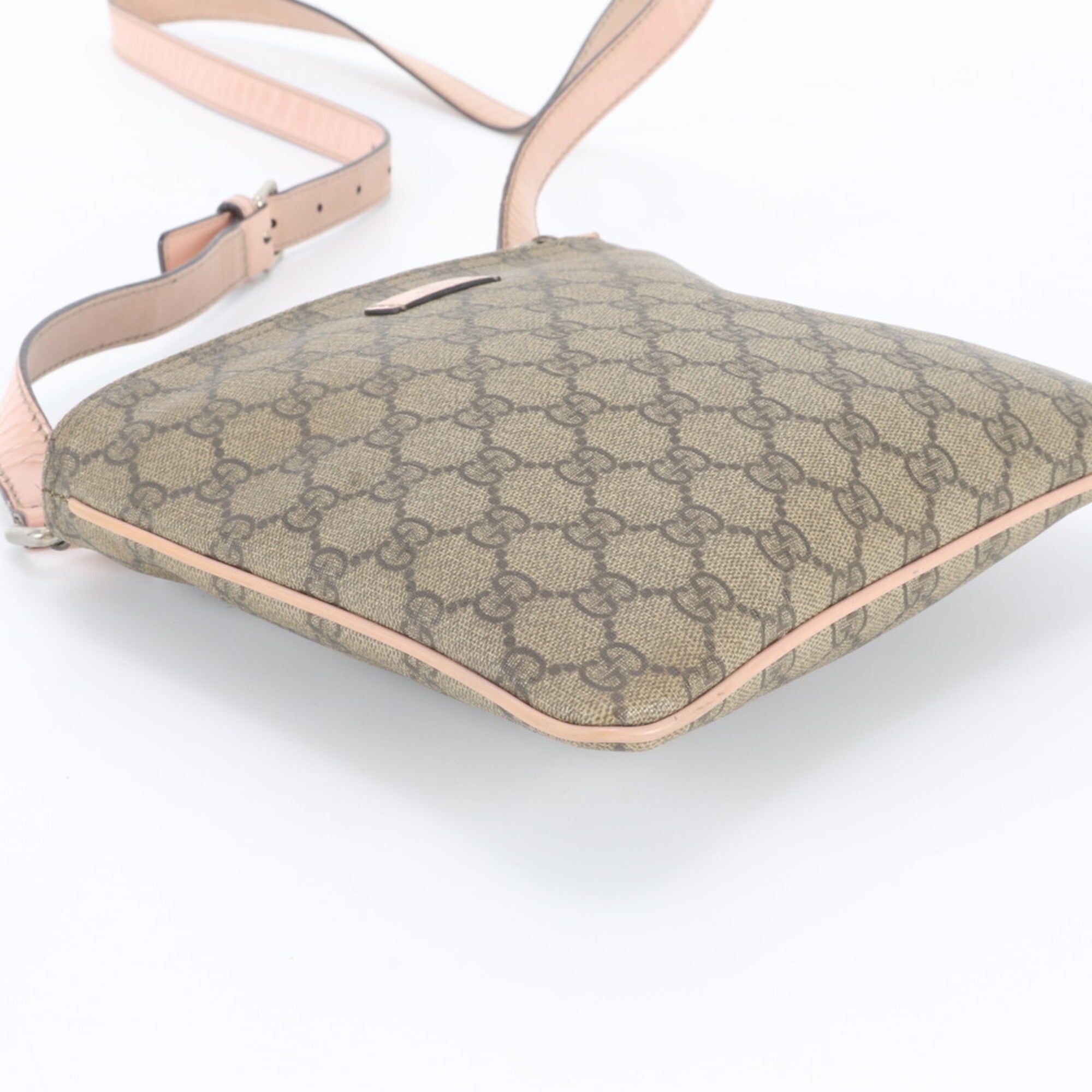 Gucci Beige Leather Coated Canvas Handbag Shoulder Bag Tote Bag (Pre-Owned)