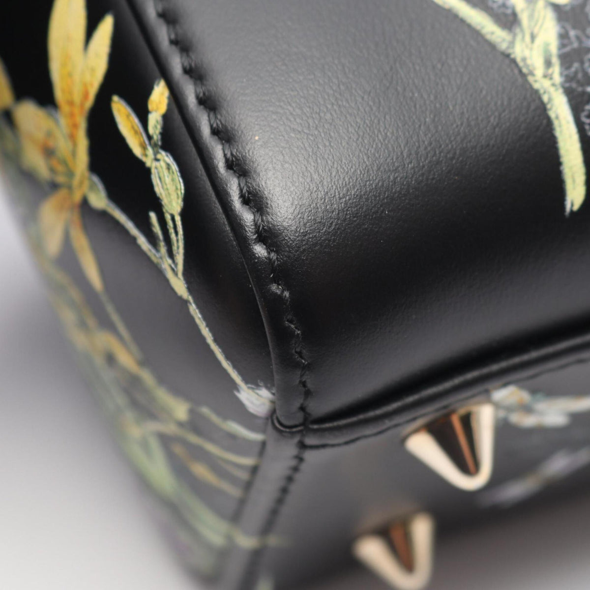 Christian Dior Lady Dior Black Multi-Color Leather Handbag (Pre-Owned)