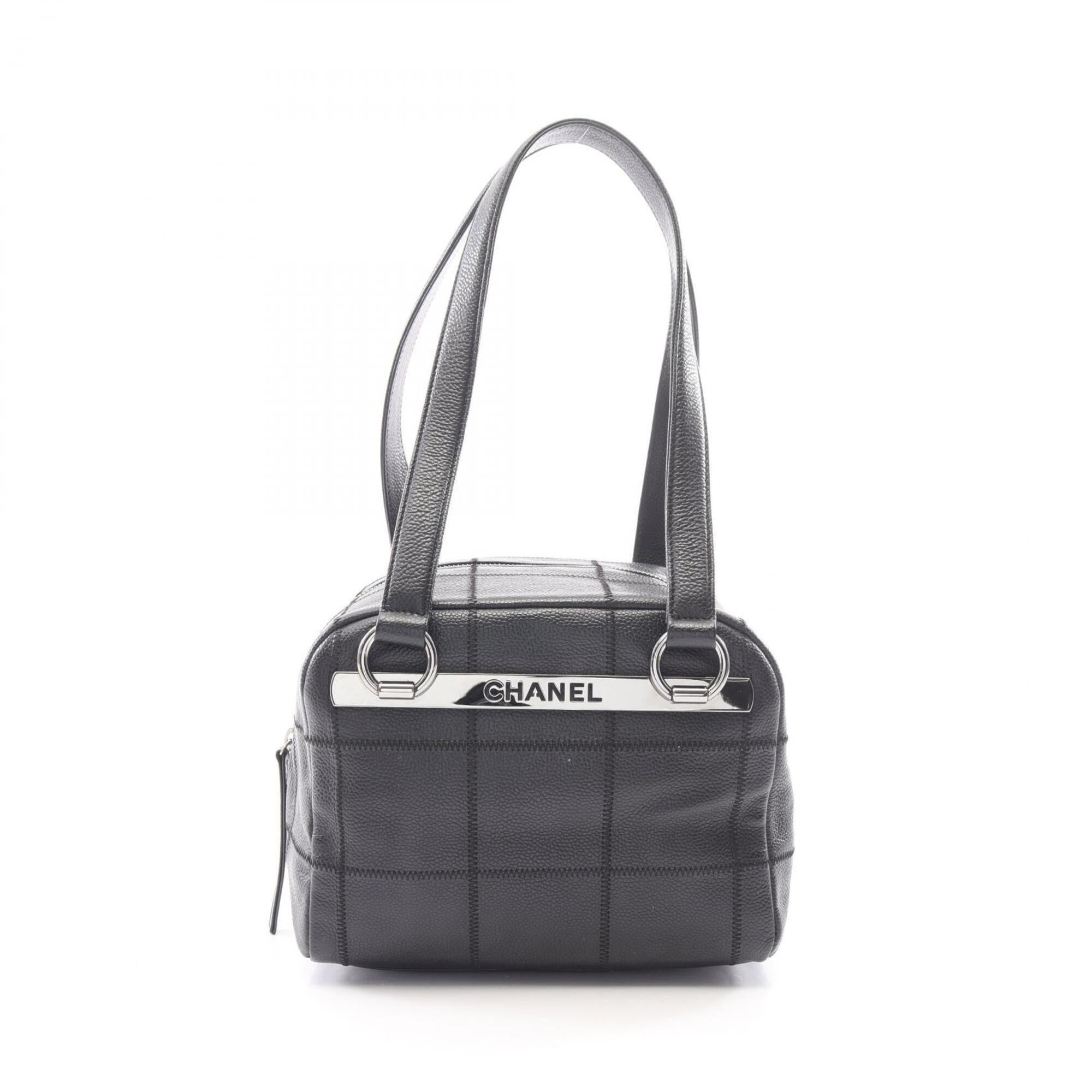 Chanel Black Grained Calfskin Handbag Tote Bag (Pre-Owned)
