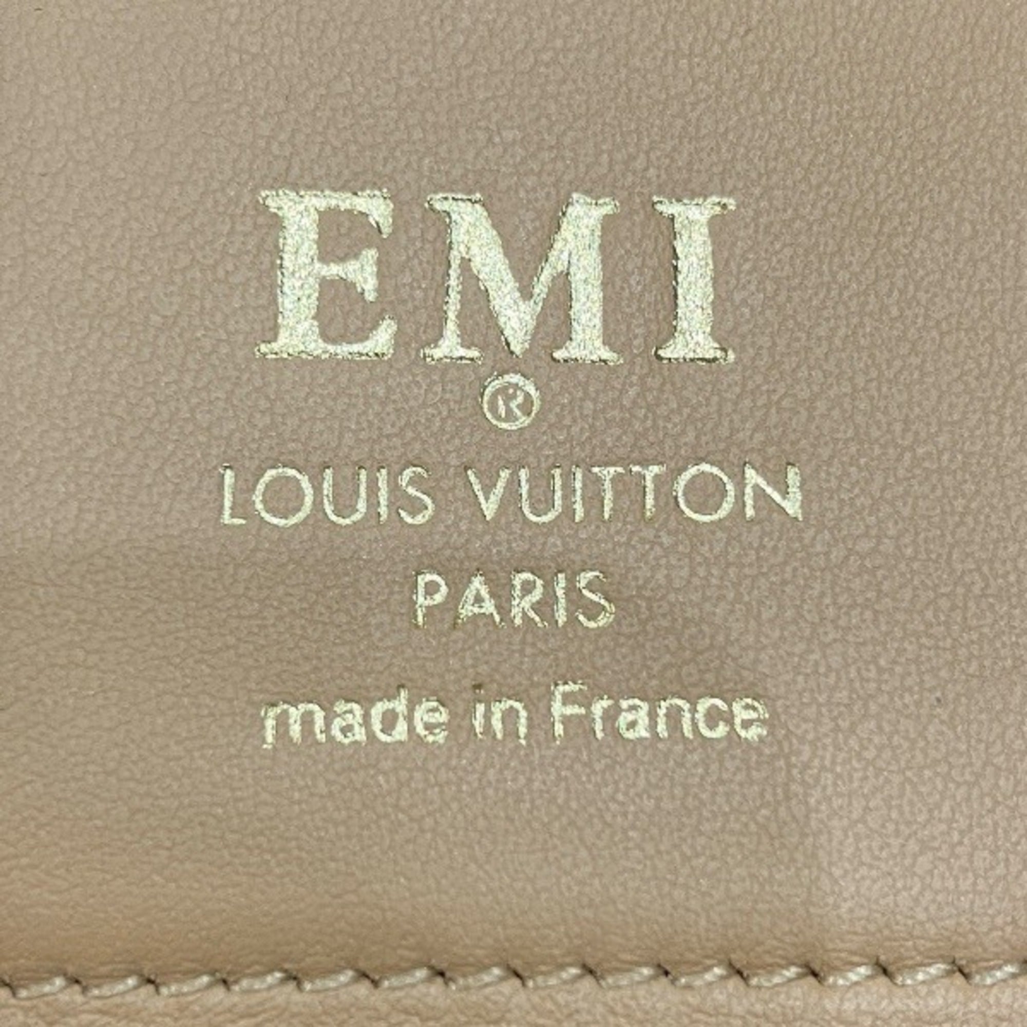Louis Vuitton Noir Leather Long Wallet (Bi-Fold) (Pre-Owned)