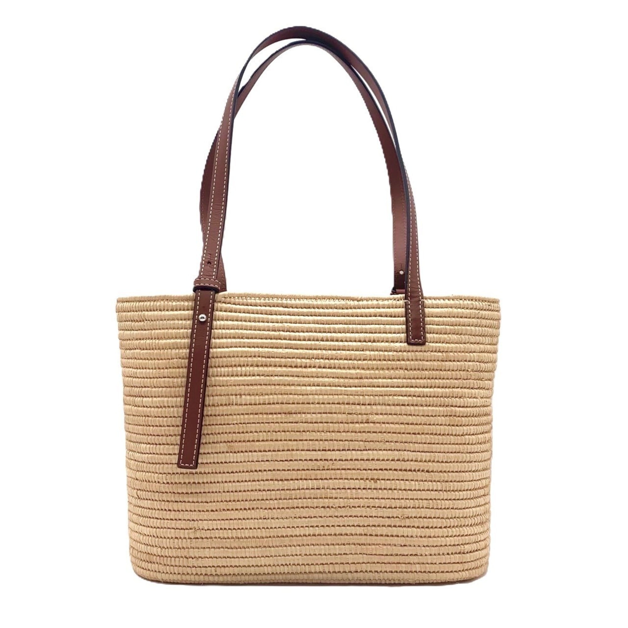 Loewe Beige Raffia Leather Basket Tote Bag (Pre-Owned)