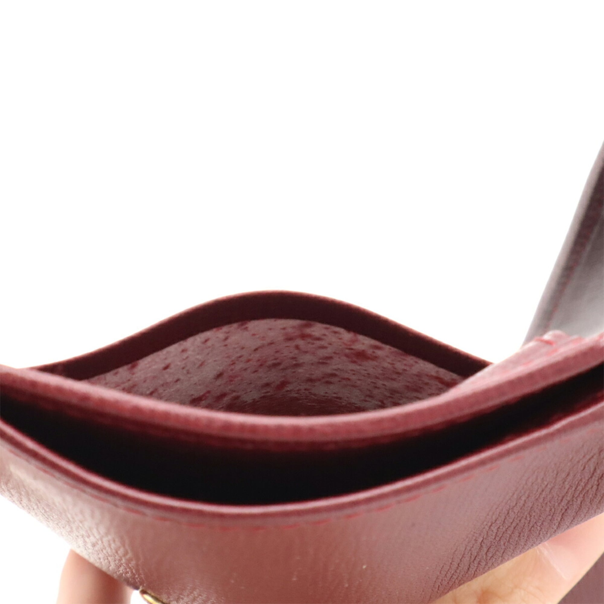 Cartier Bordeaux Leather Wallet (Tri-Fold) (Pre-Owned)