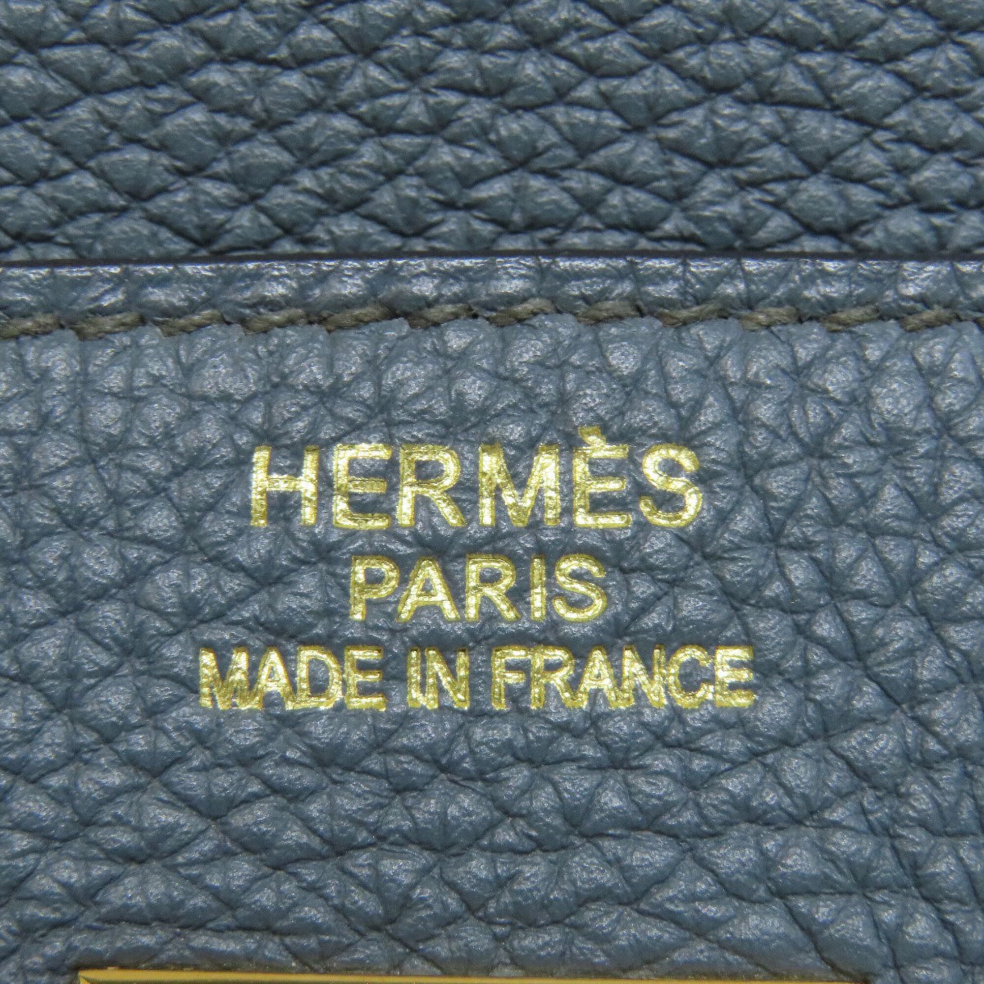 Hermes Blue Togo Leather Handbag (Pre-Owned)