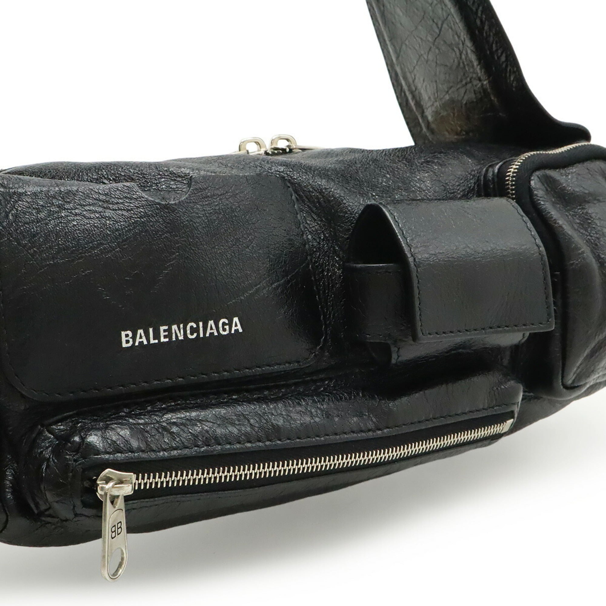 Balenciaga Black Leather Shoulder Bag (Pre-Owned)