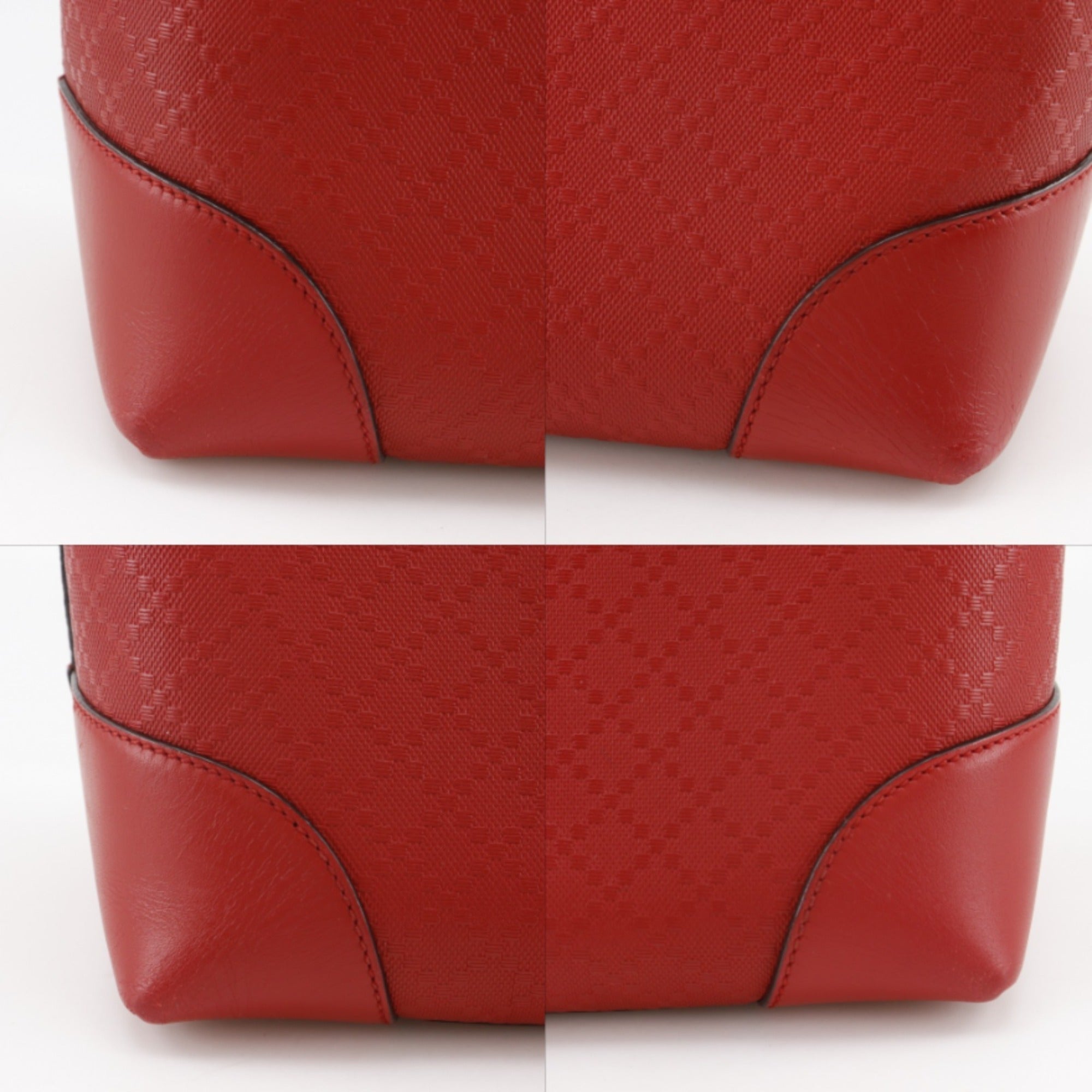 Gucci Red Color Leather Tote Bag (Pre-Owned)