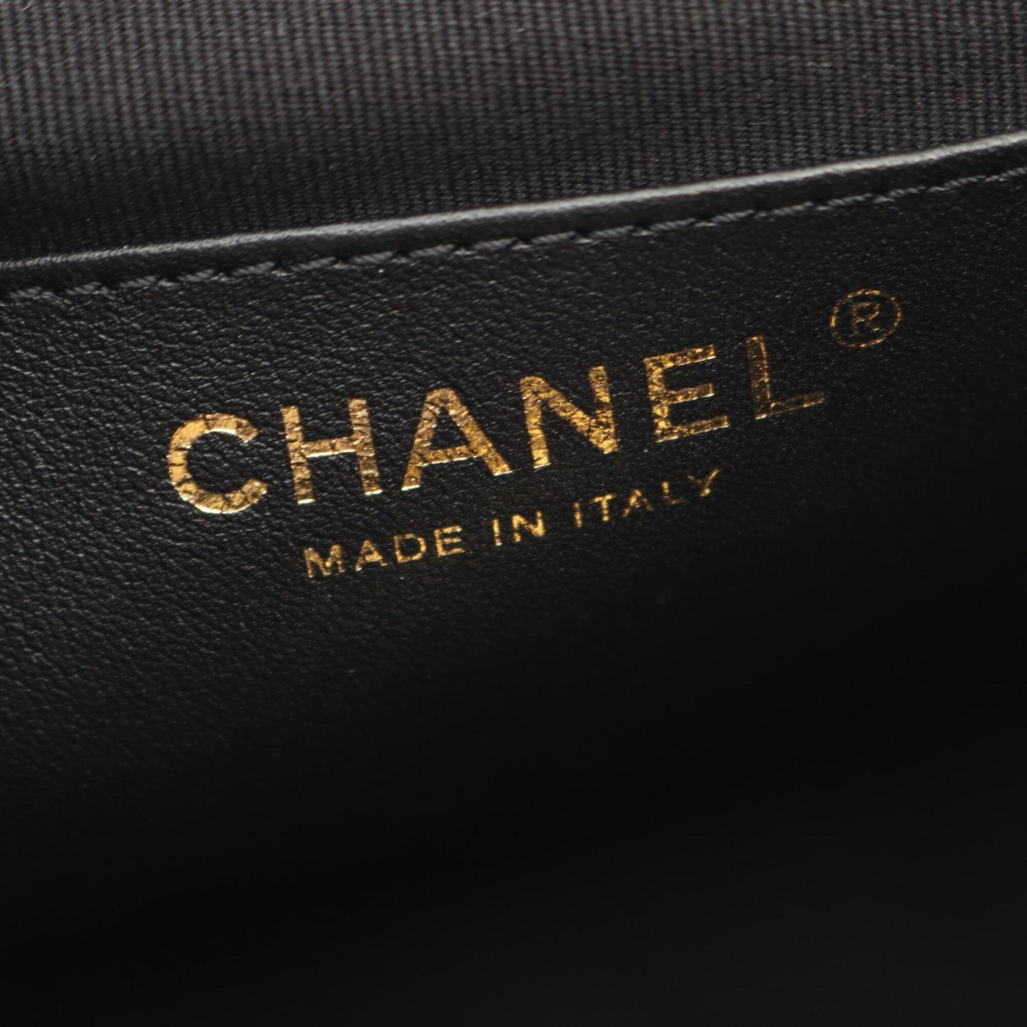 Chanel Black Leather Backpack Handbag (Pre-Owned)