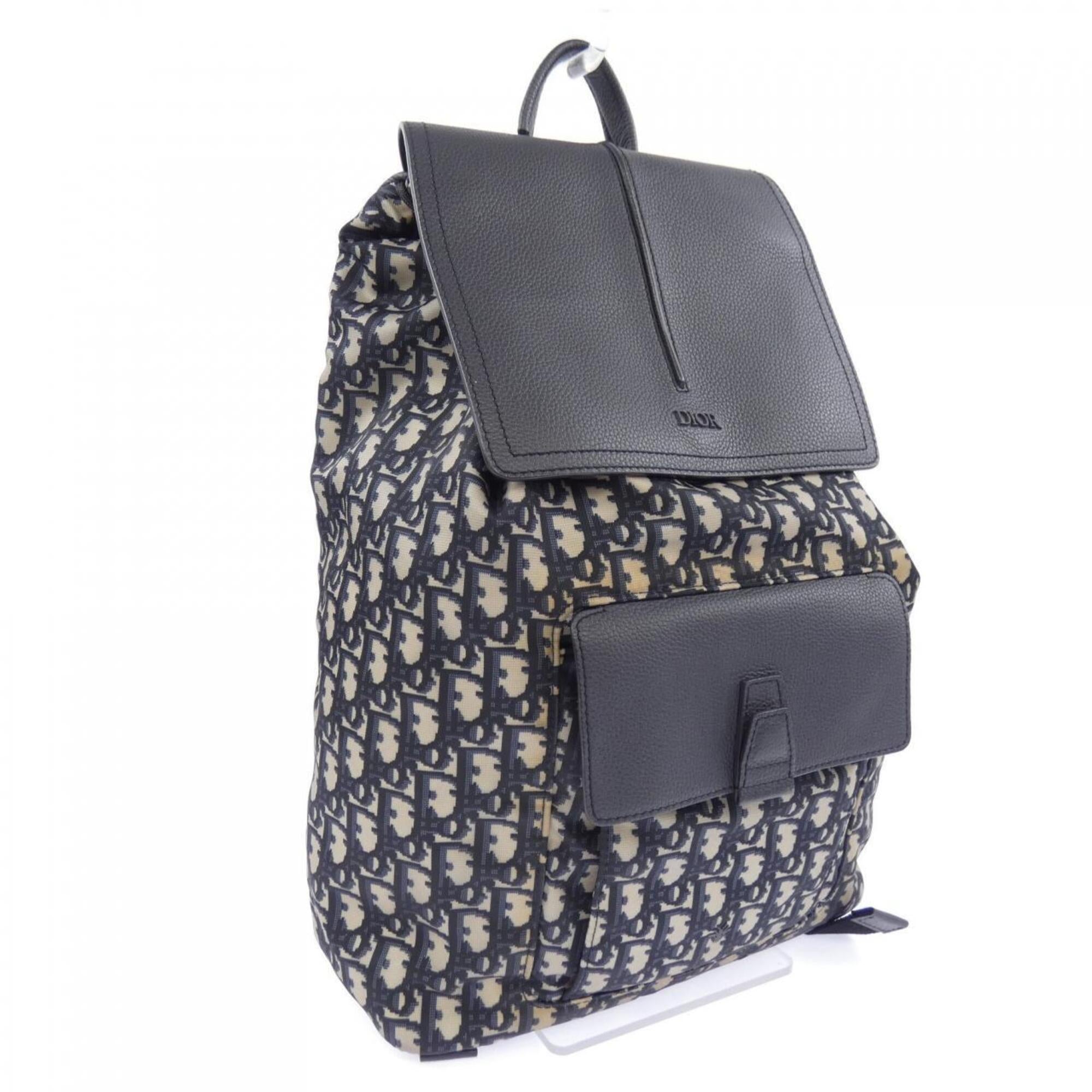 Christian Dior Beige Navy Backpack (Pre-Owned)