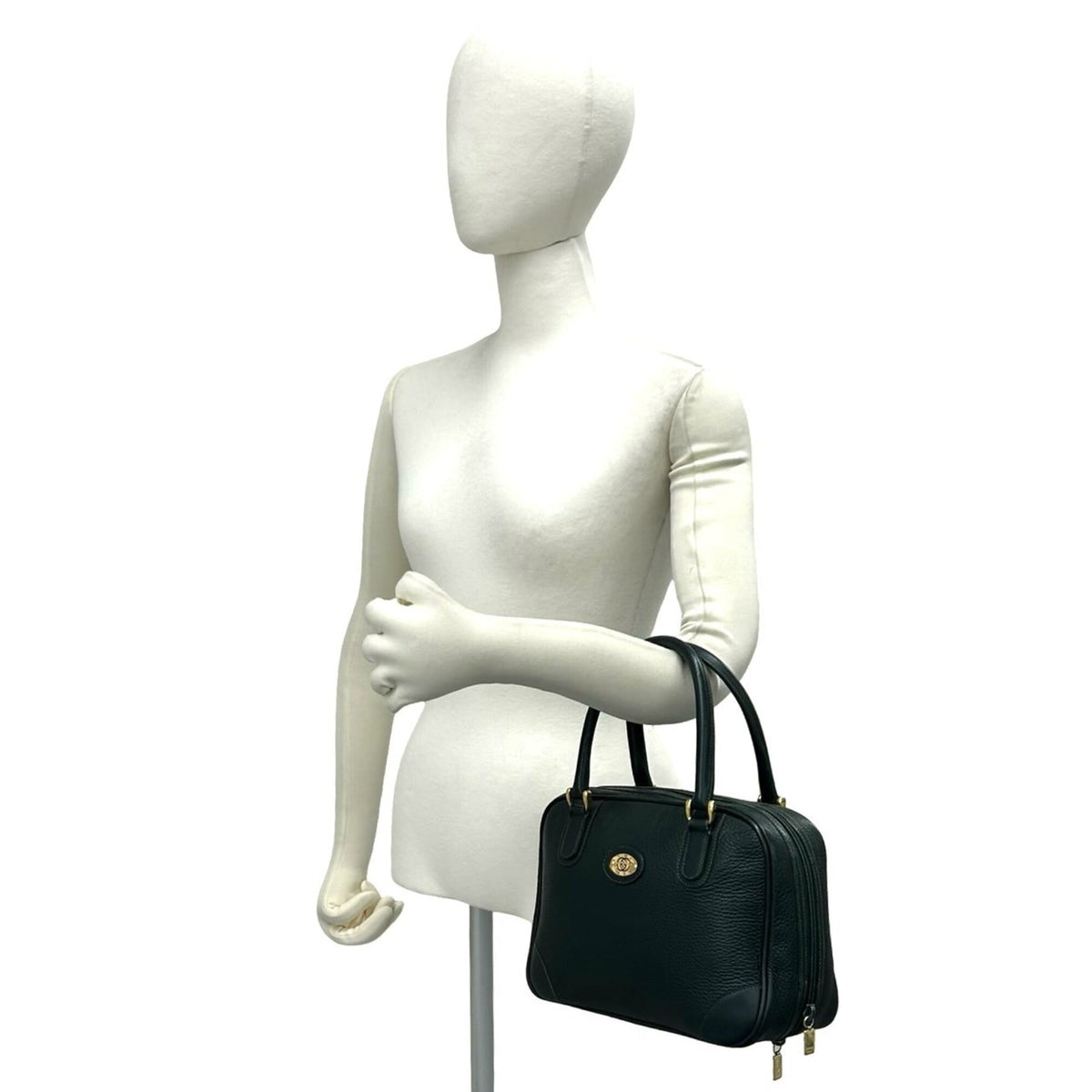 Gucci Green Leather Boston Bag Handbag (Pre-Owned)