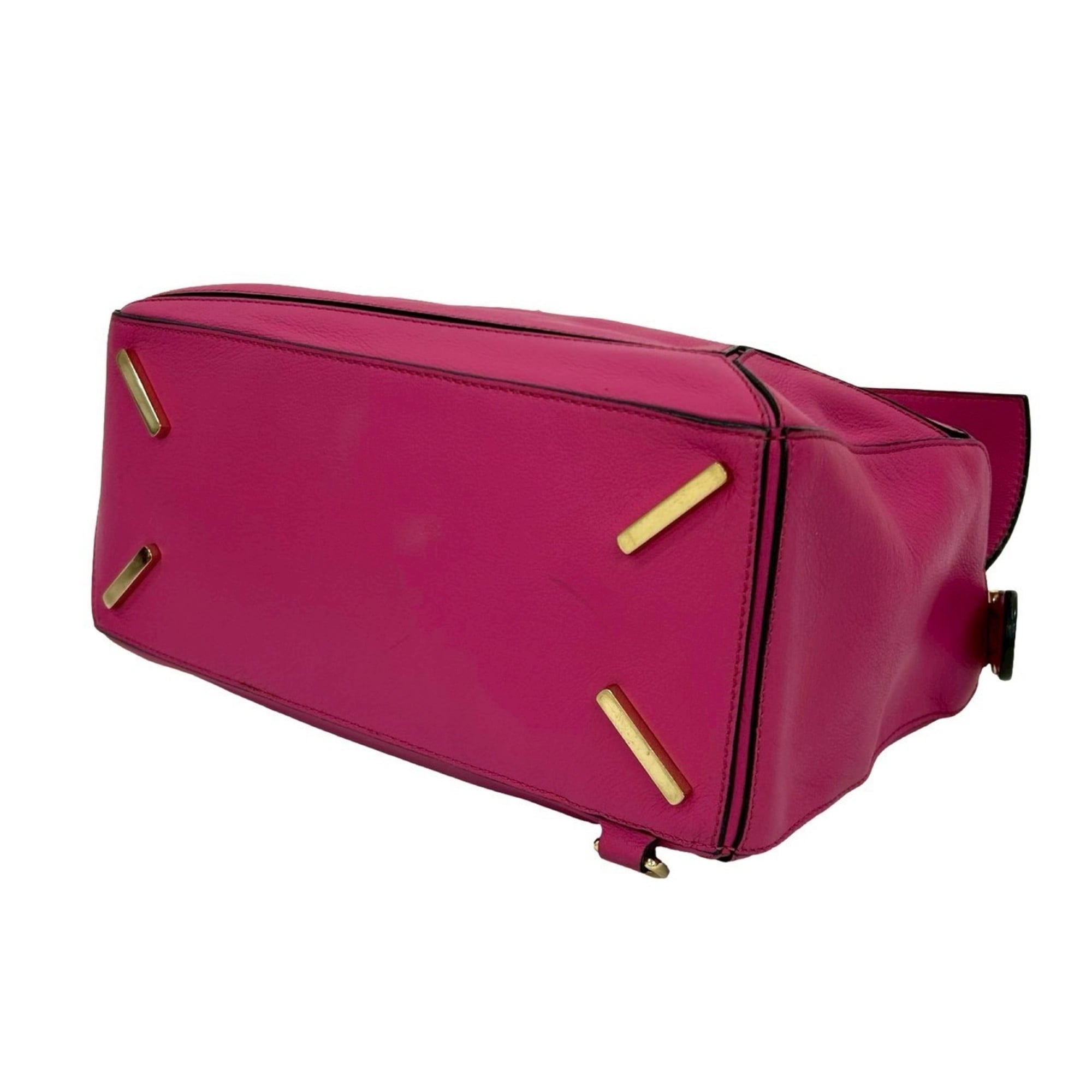 Loewe Pink Leather Boston Bag Handbag Shoulder Bag (Pre-Owned)