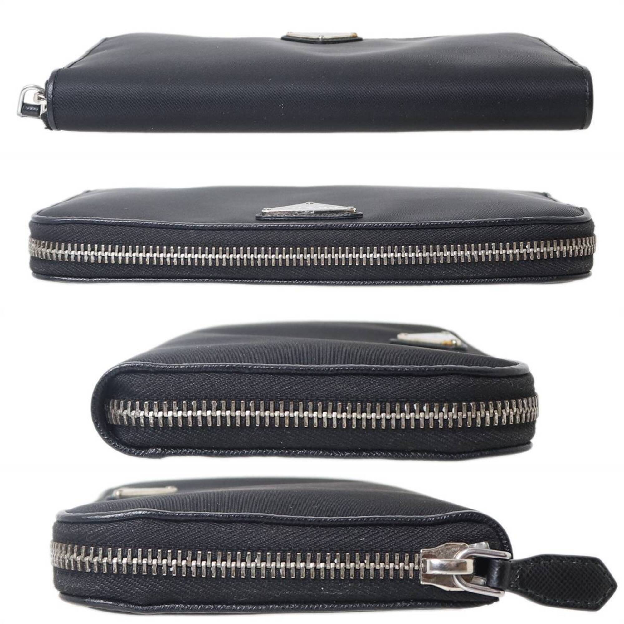 Prada Black Nylon Long Wallet (Bi-Fold) (Pre-Owned)