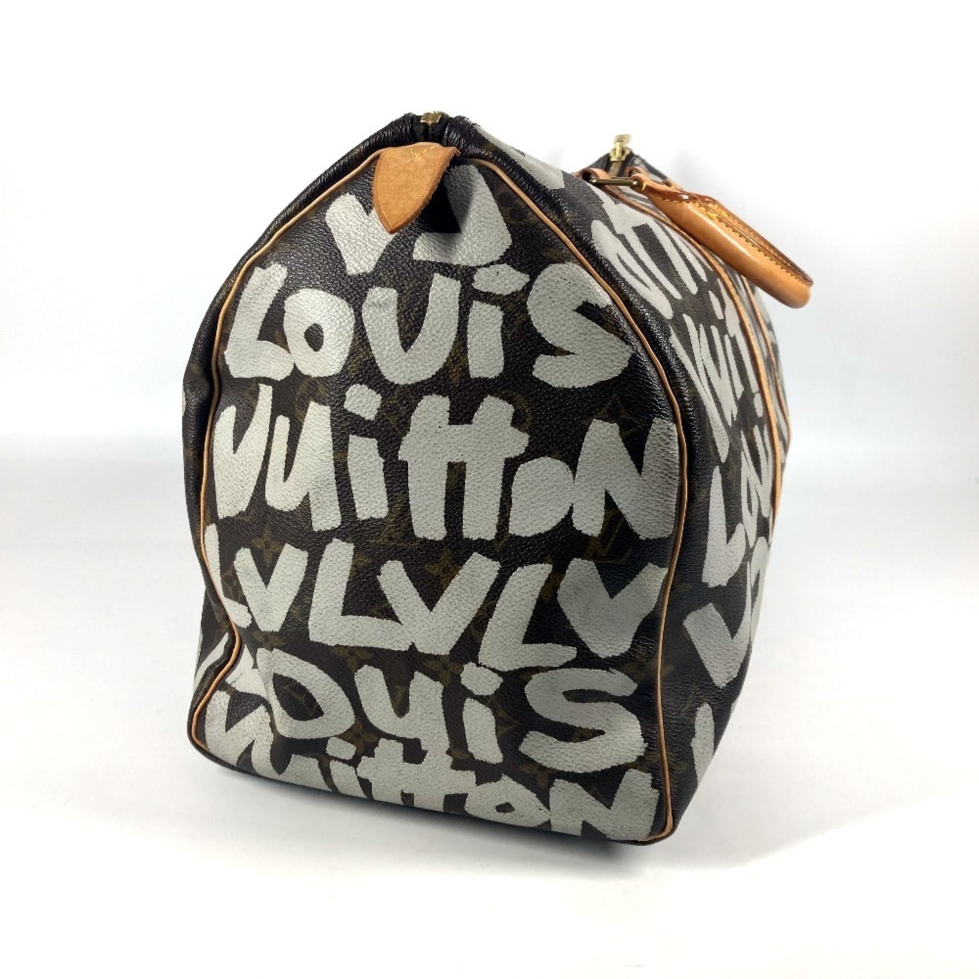 Louis Vuitton Brown Monogram White Monogram Graffiti Boston Bag (Pre-Owned)