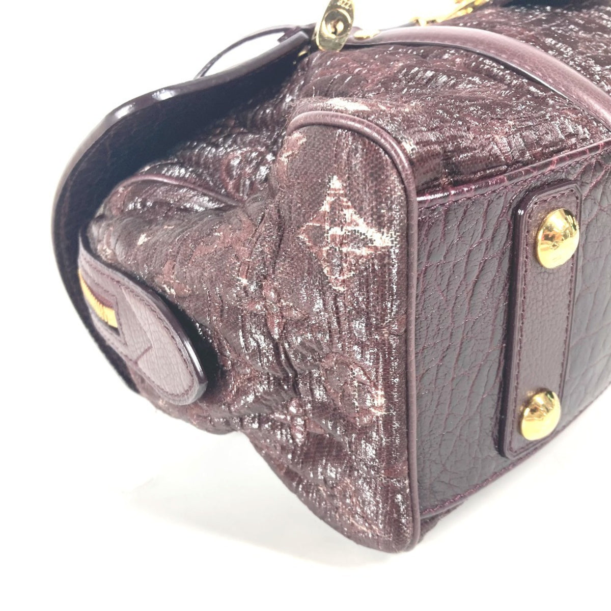 Louis Vuitton Purple Coated Canvas Leather Handbag Tote Bag (Pre-Owned)