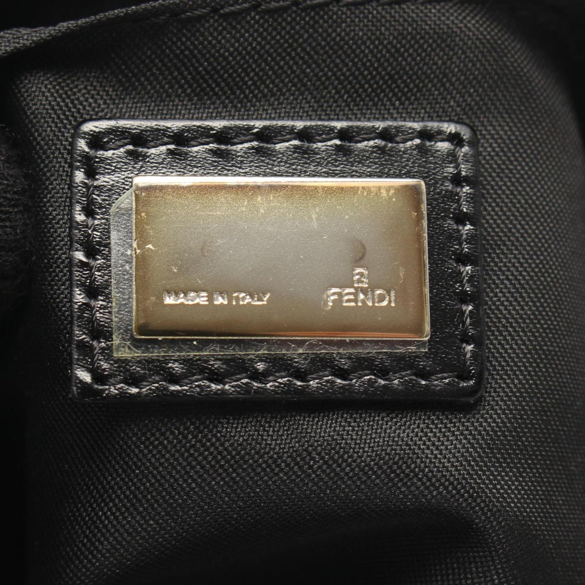 Fendi Black Gray Canvas Leather Handbag Shoulder Bag (Pre-Owned)